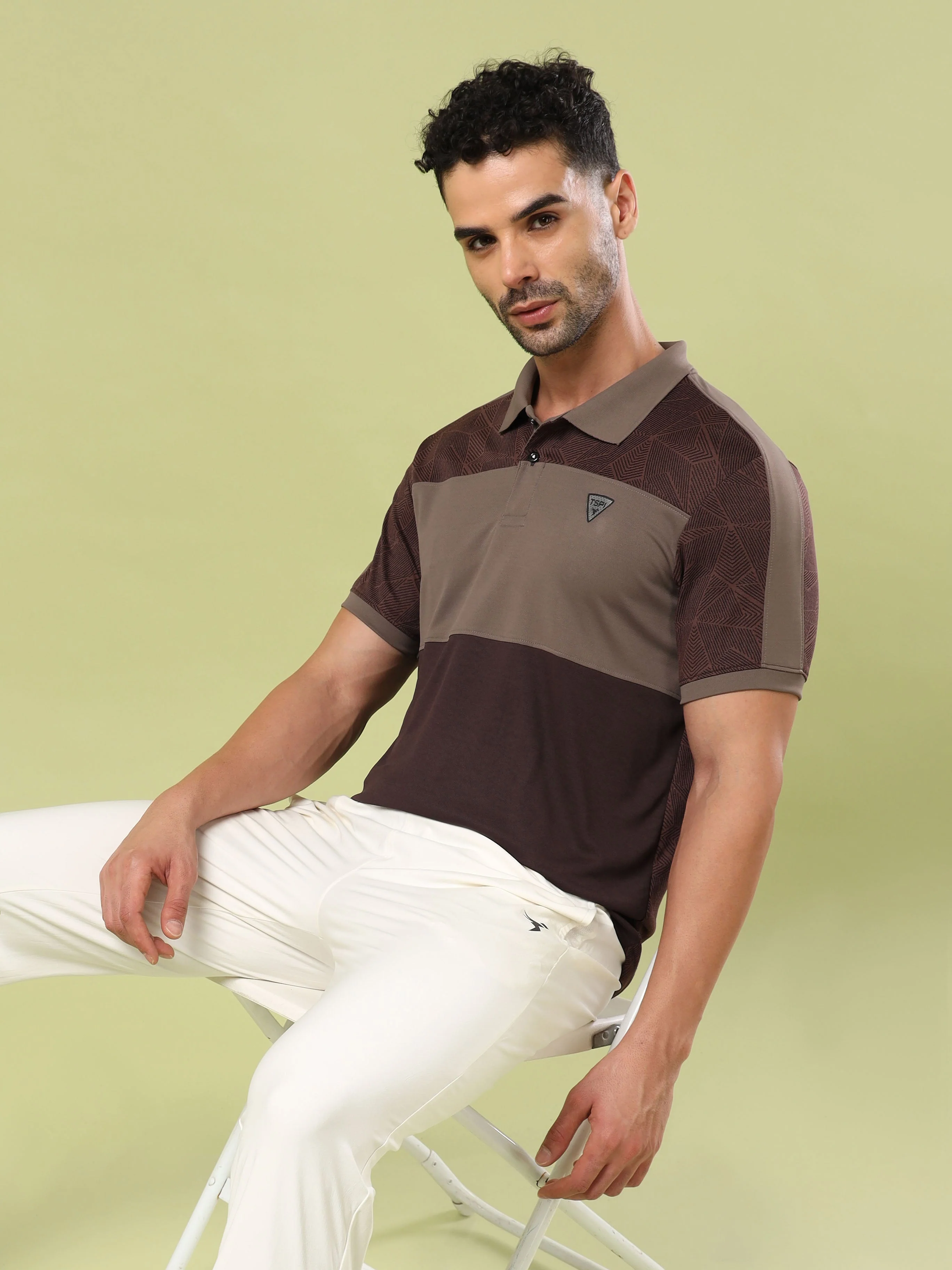 Men Colorblock Slim Fit Polo Sports T-shirt with DOUBLE COOL - Image 3