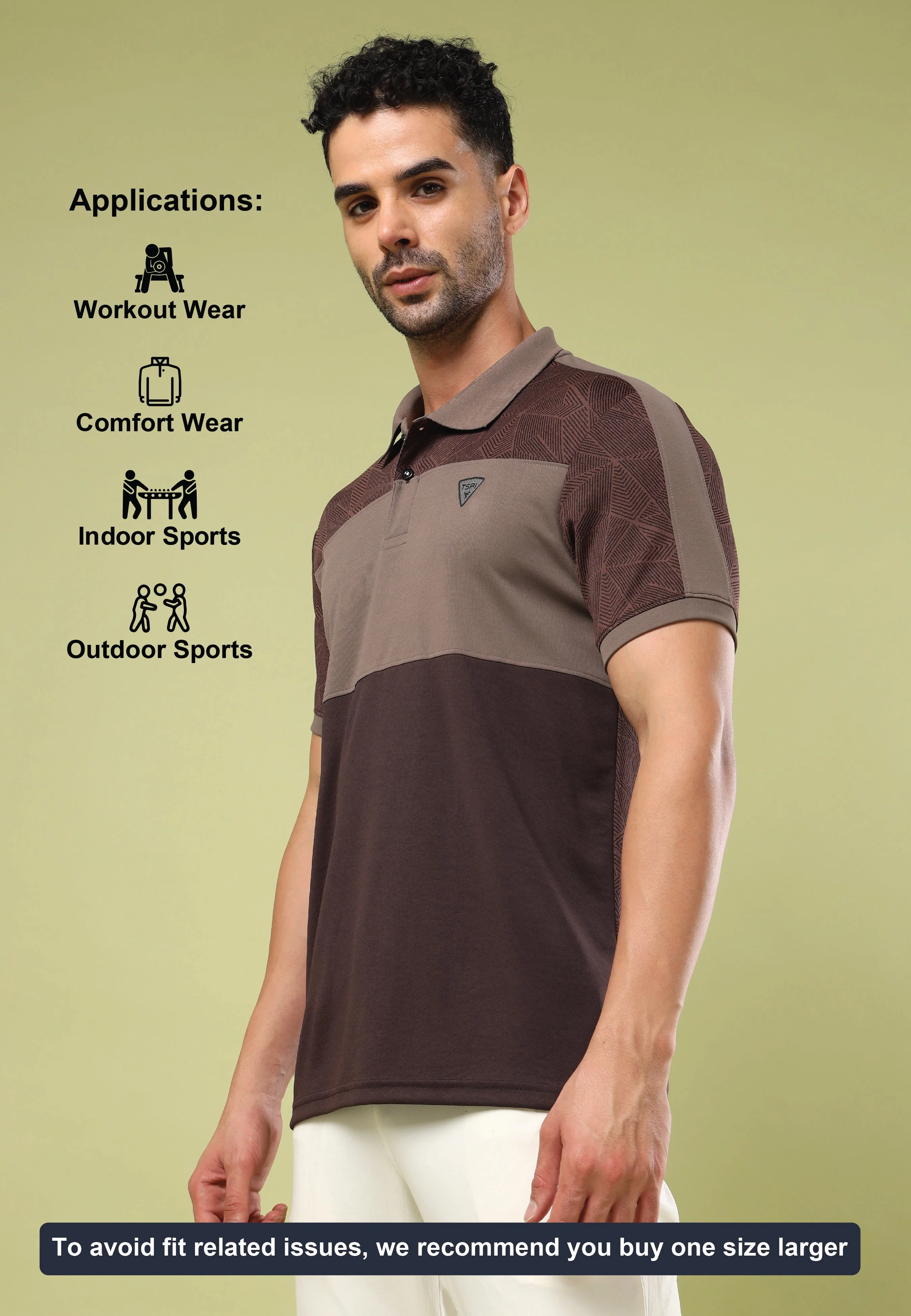 Men Colorblock Slim Fit Polo Sports T-shirt with DOUBLE COOL - Image 4