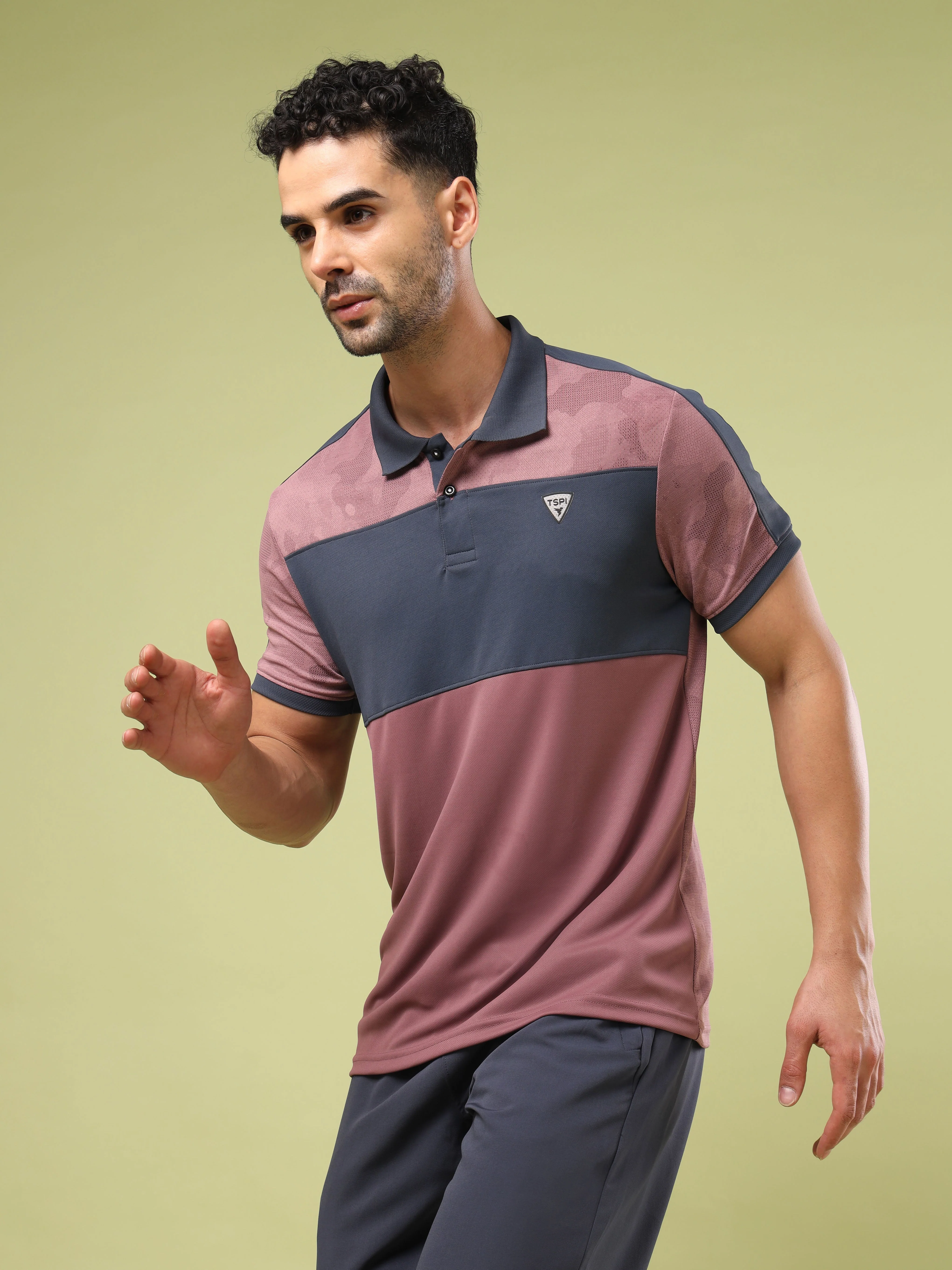 Men Colorblock Slim Fit Polo Sports T-shirt with DOUBLE COOL - Image 2