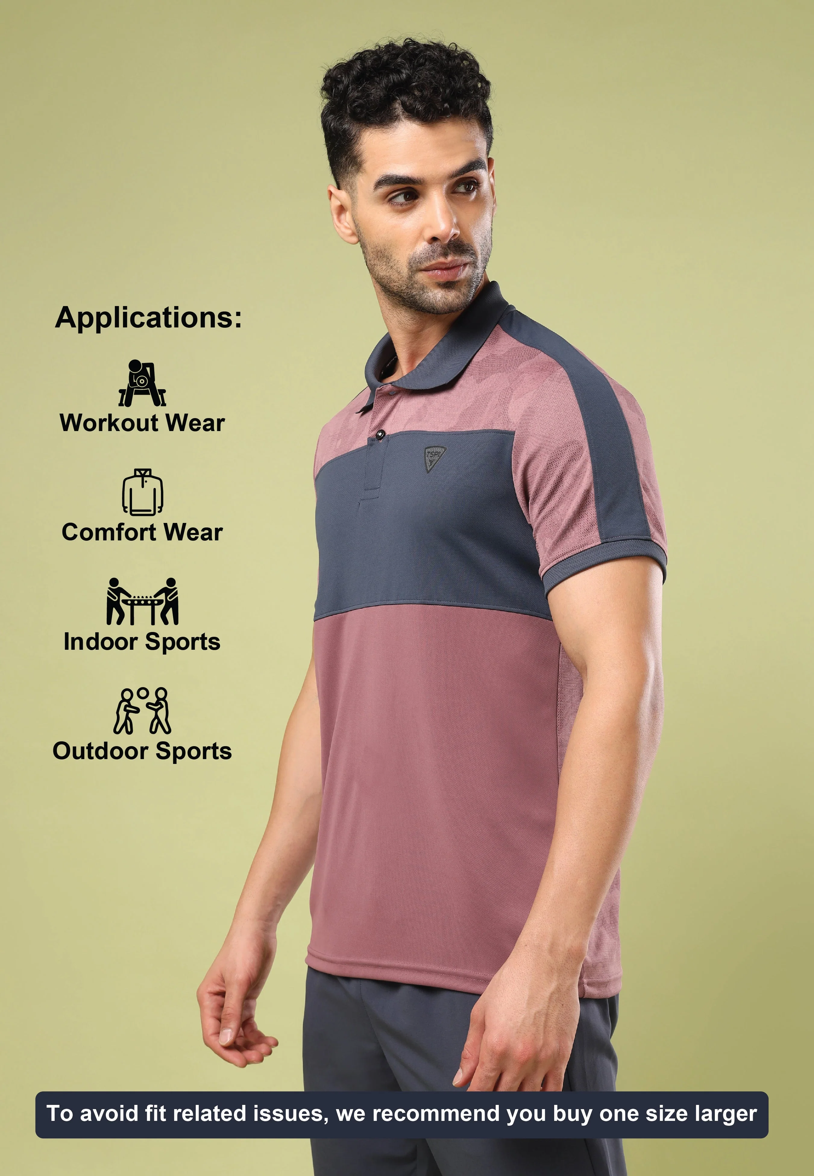 Men Colorblock Slim Fit Polo Sports T-shirt with DOUBLE COOL - Image 4