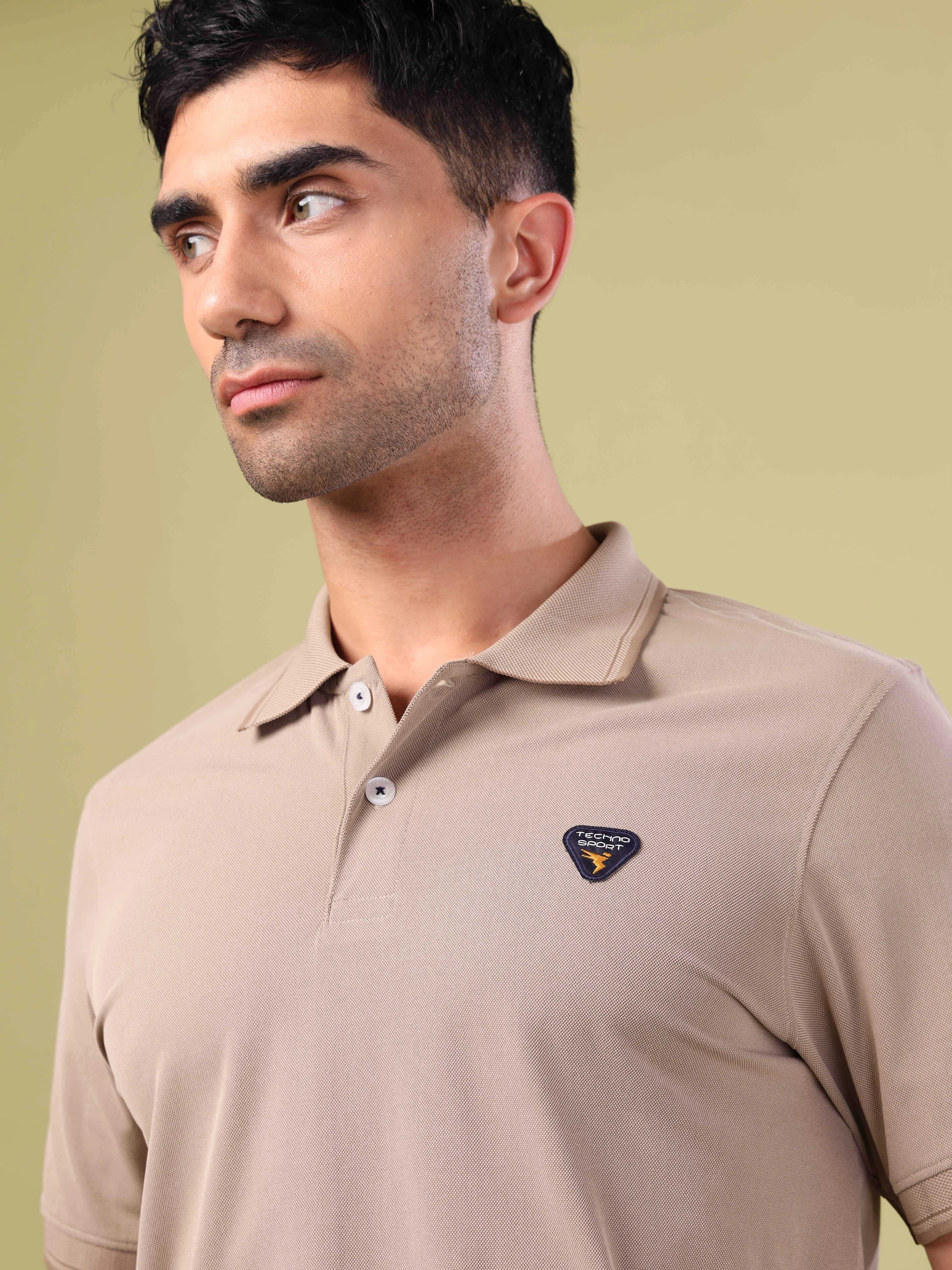 Men Solid Slim Fit Polo T-shirt with ELASTO PLUS - Image 6