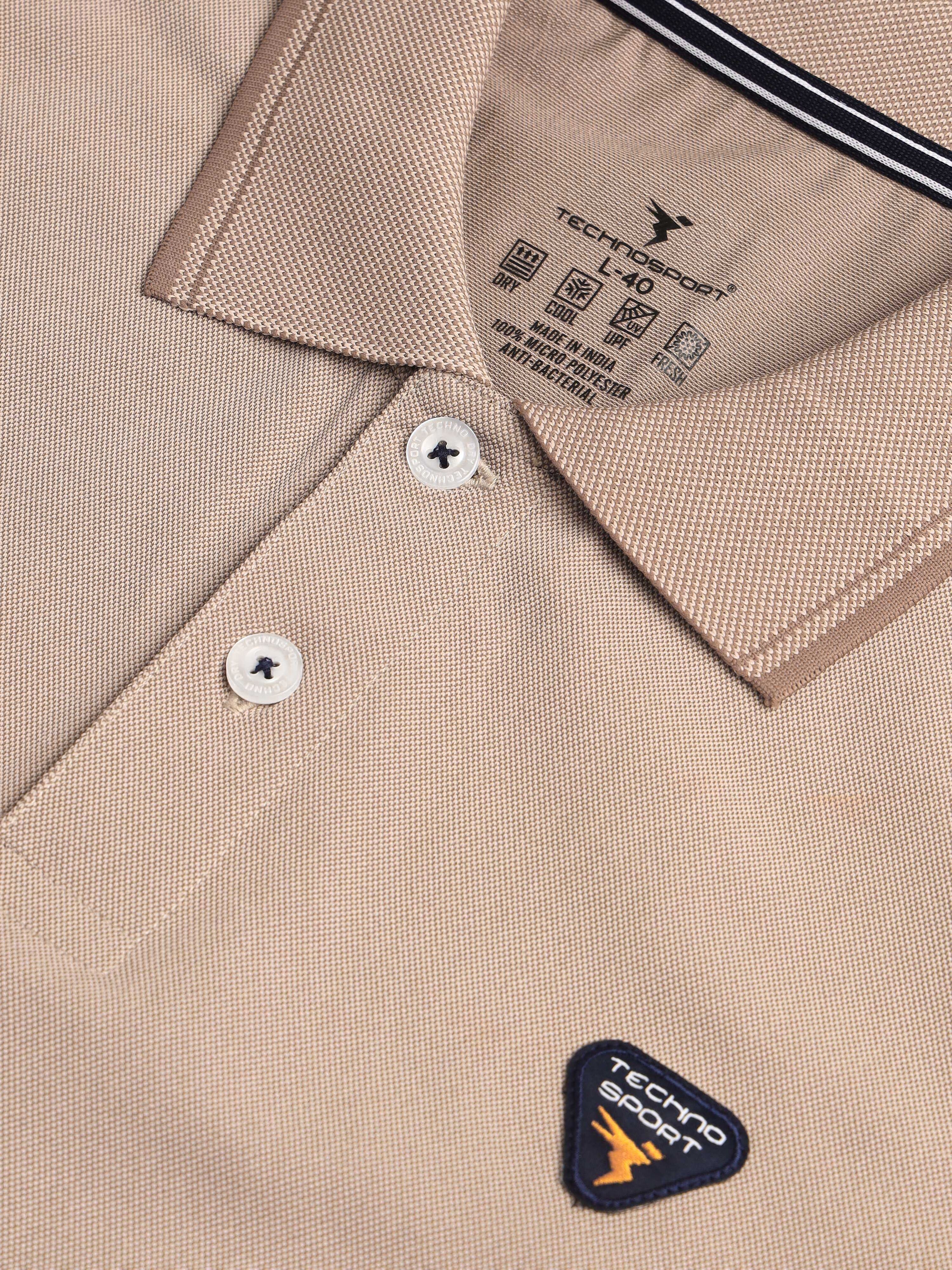 Men Solid Slim Fit Polo T-shirt with ELASTO PLUS - Image 7