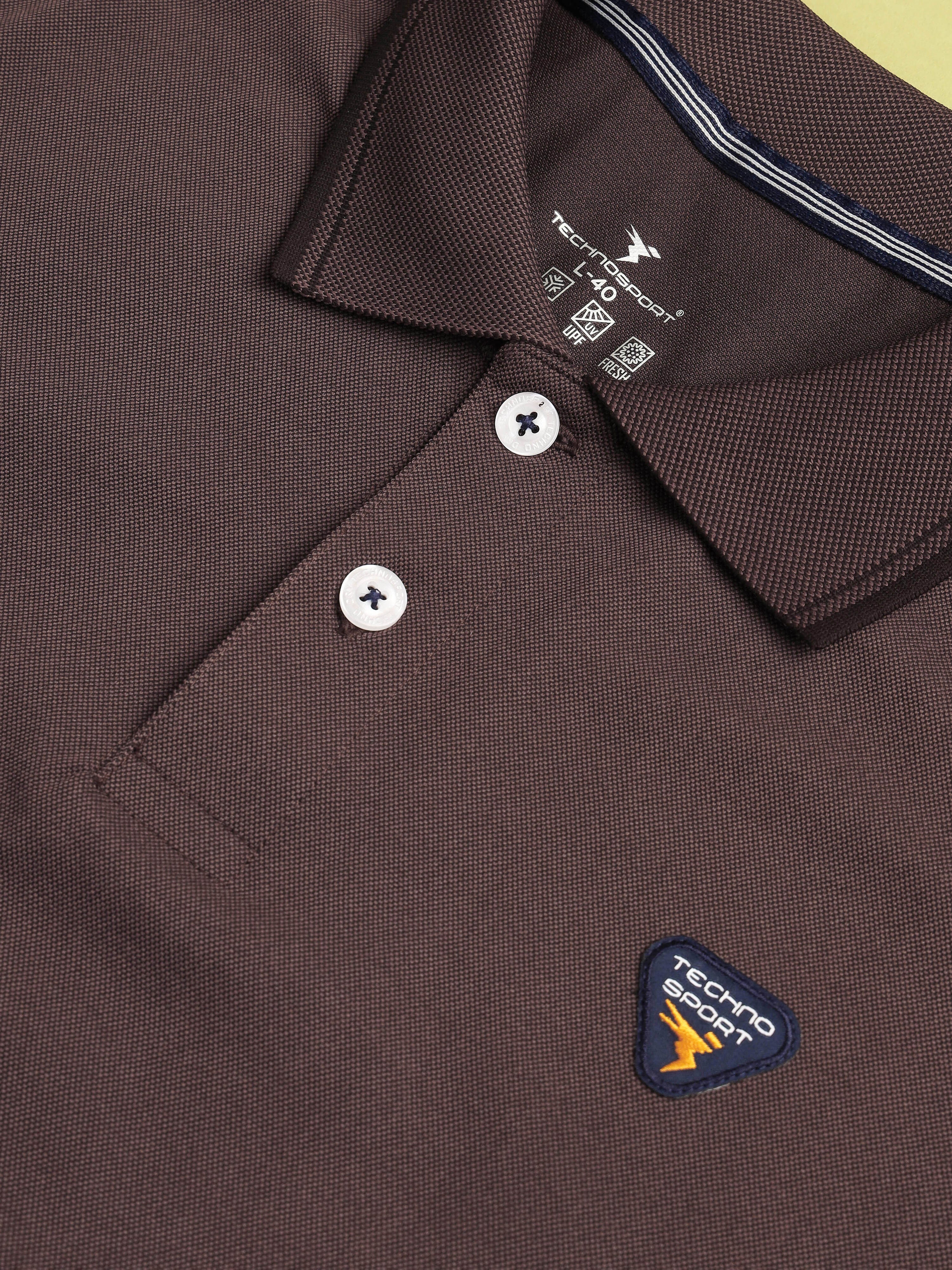Men Solid Slim Fit Polo T-shirt with ELASTO PLUS - Image 6