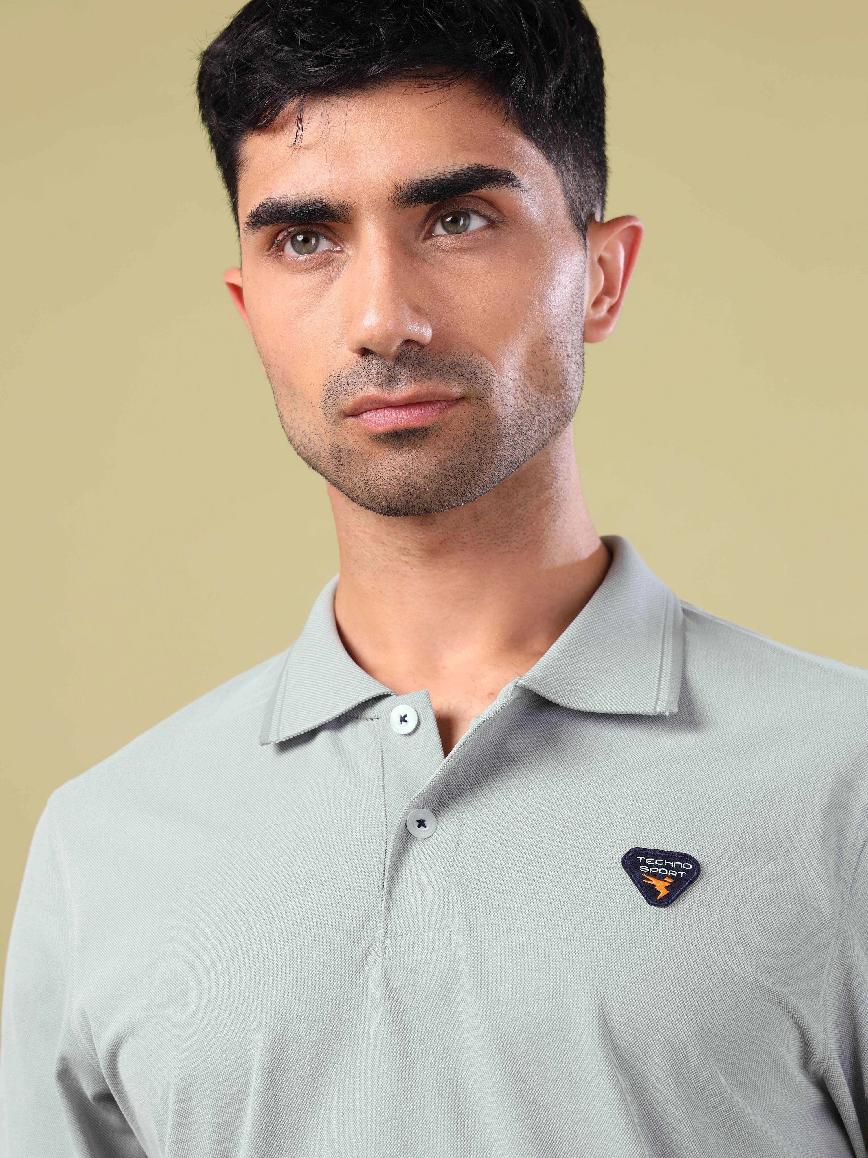 Men Solid Slim Fit Polo T-shirt with ELASTO PLUS - Image 6