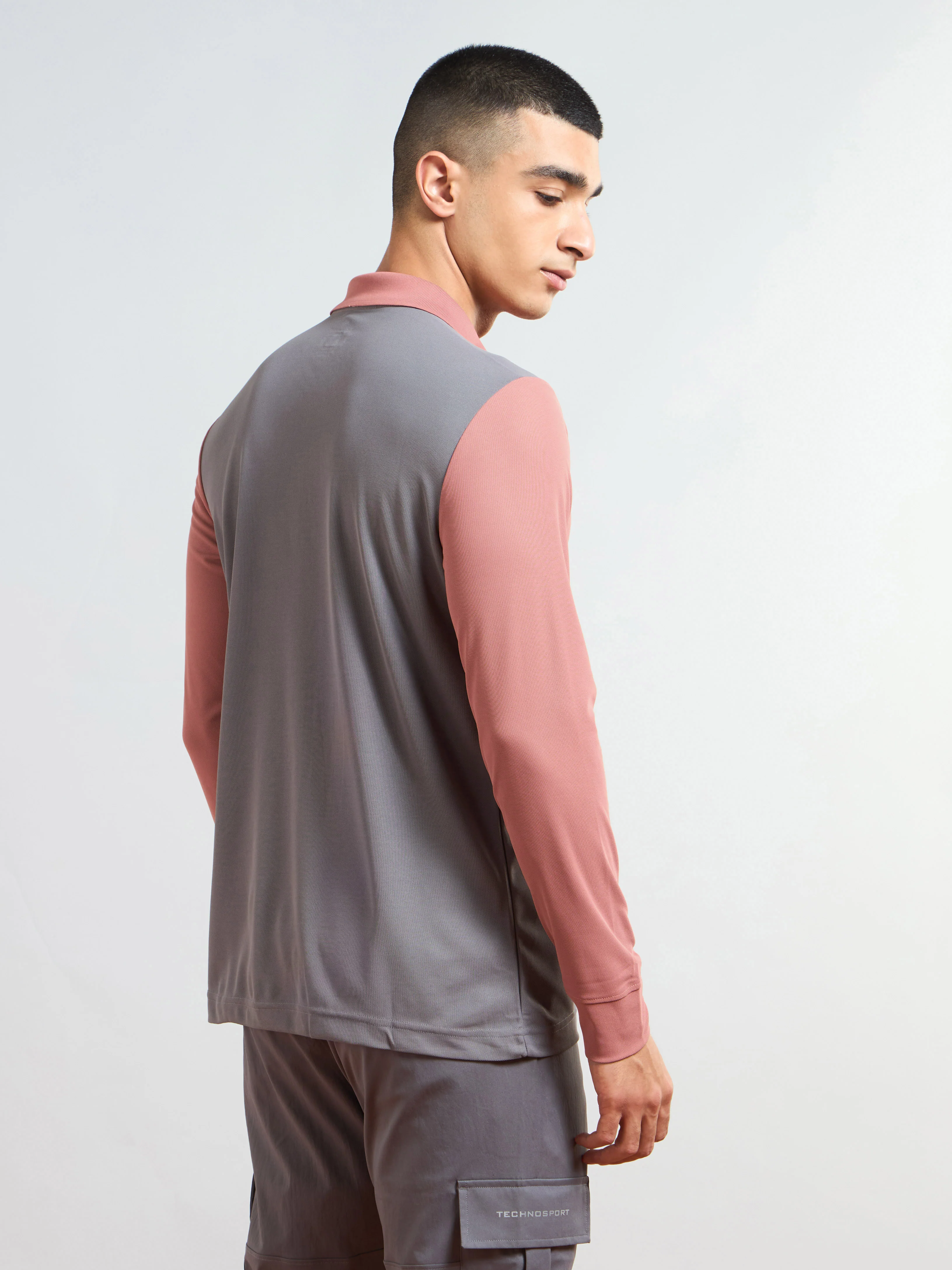 Men Colorblock Slim Fit Polo T-shirt with MATPIQ - Image 3