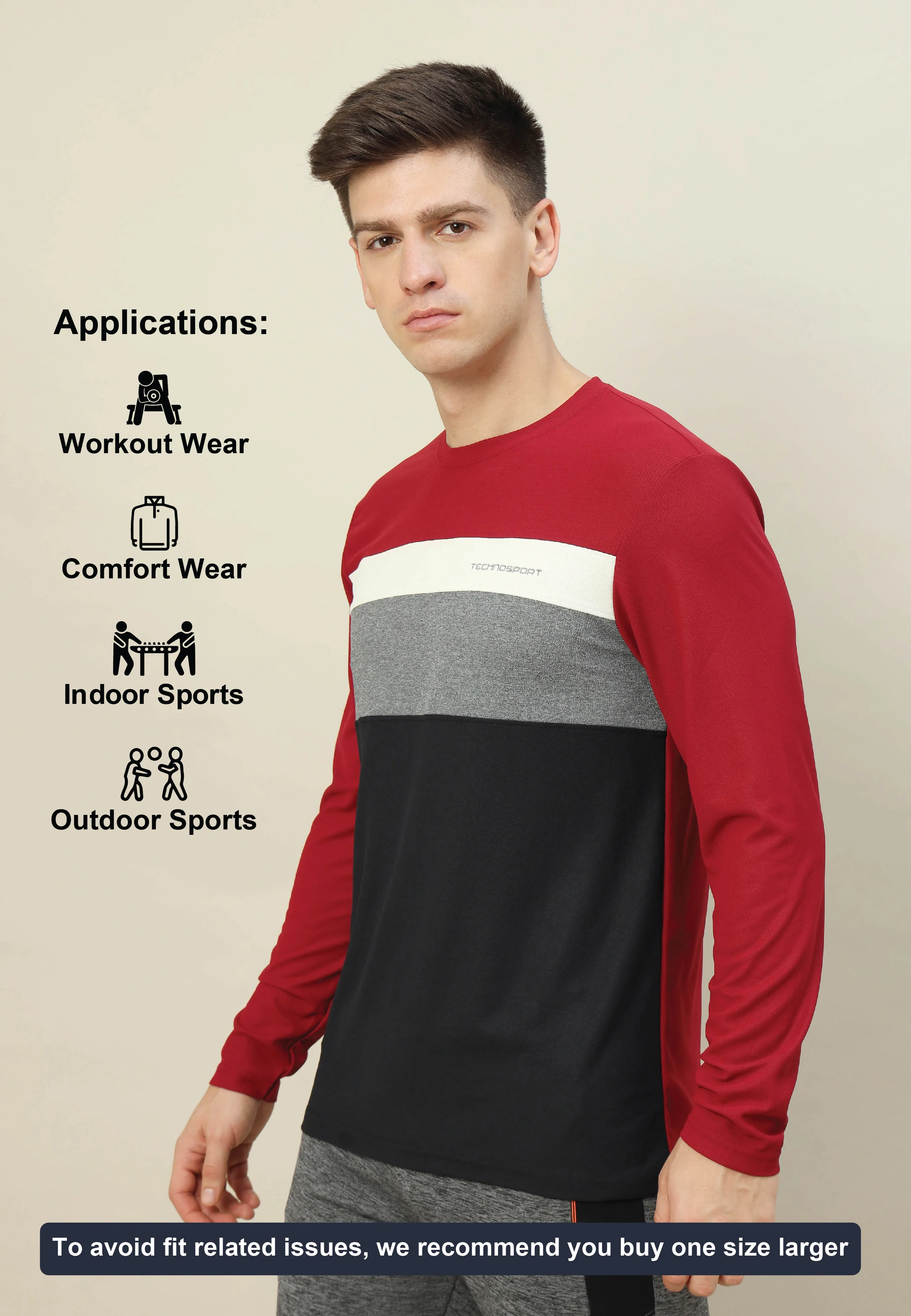 Men Colorblock Slim Fit T-shirt with MATPIQ - Image 3