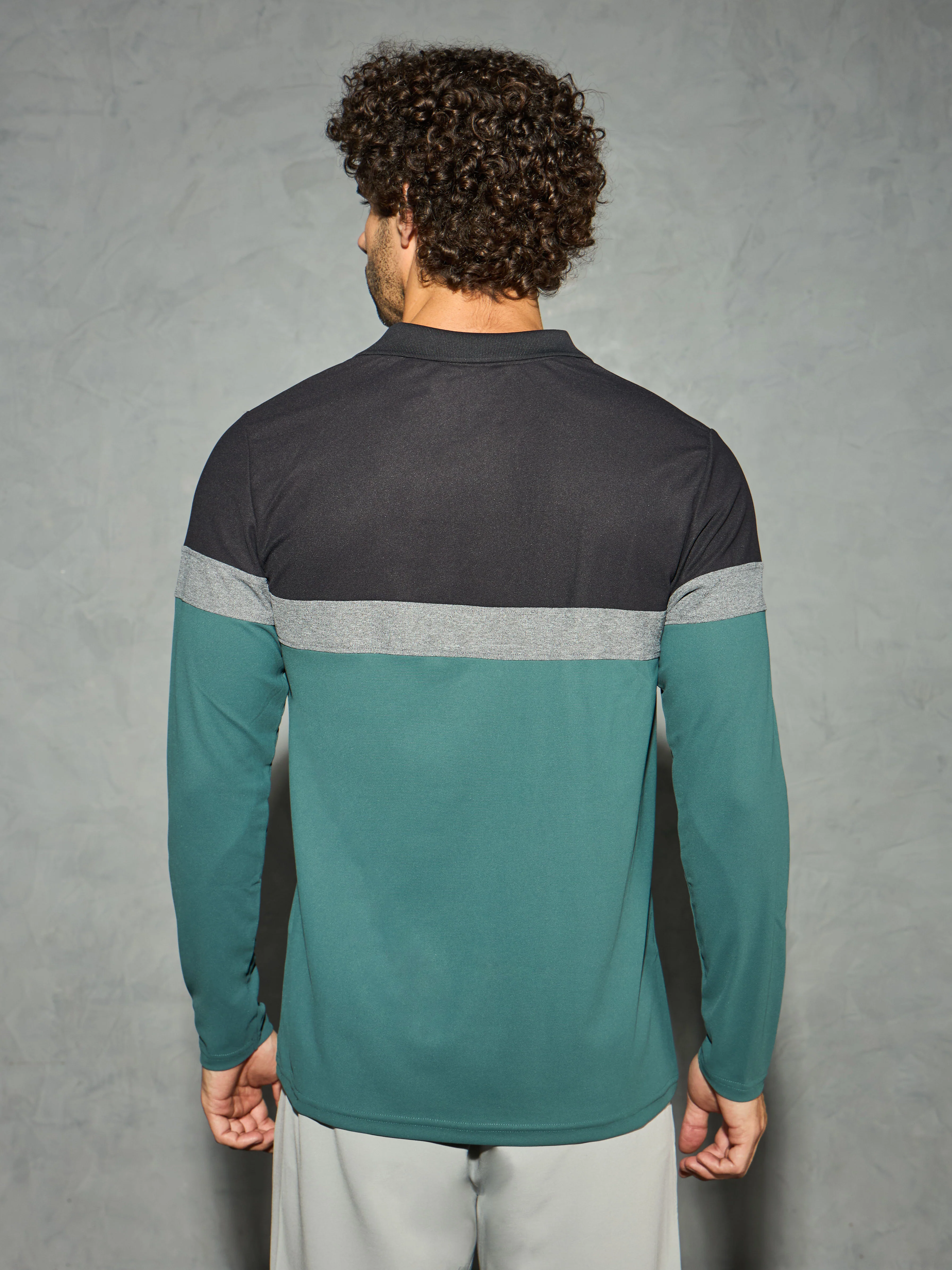 Men Colorblock Slim Fit Polo T-shirt with MATPIQ - Image 3