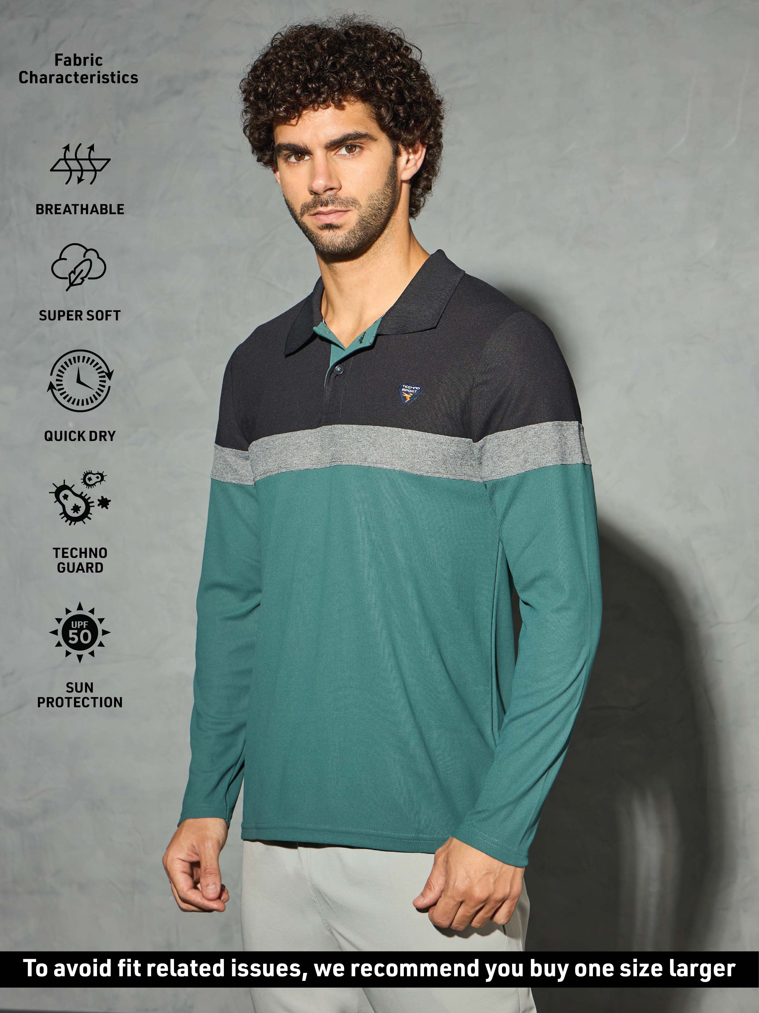Men Colorblock Slim Fit Polo T-shirt with MATPIQ - Image 4