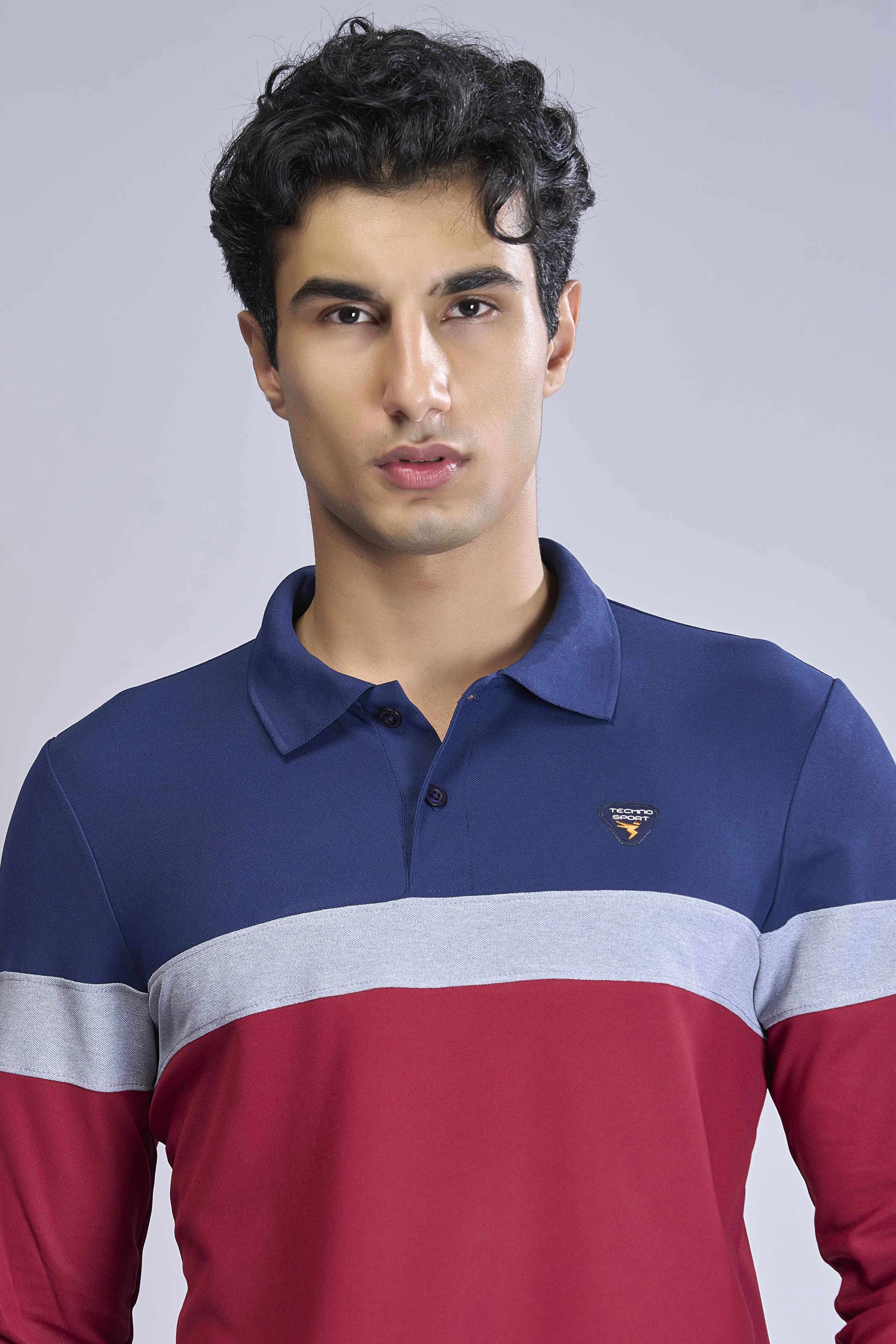 Men Colorblock Slim Fit Polo T-shirt with MATPIQ - Image 6