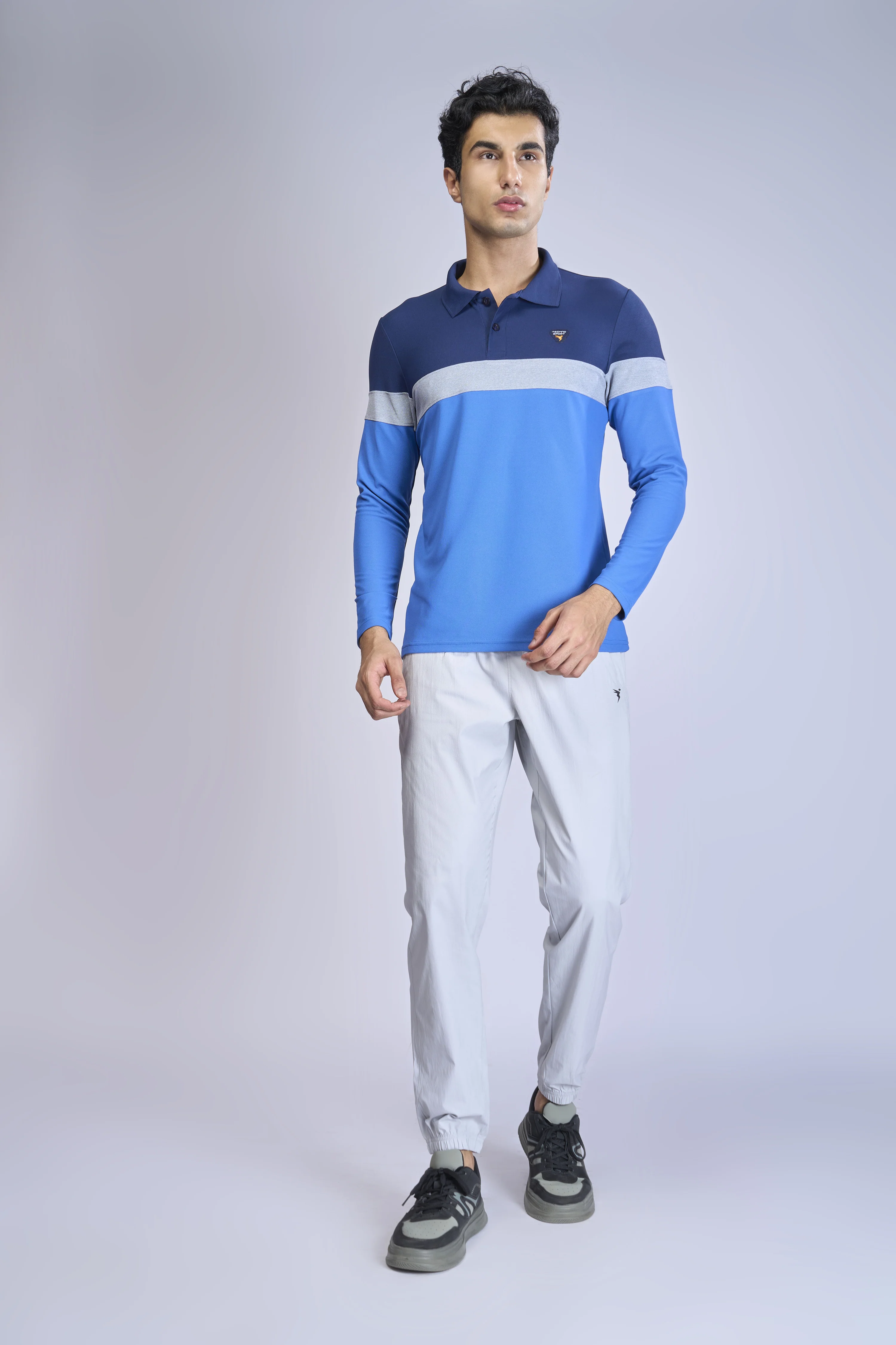 Men Colorblock Slim Fit Polo T-shirt with MATPIQ - Image 4