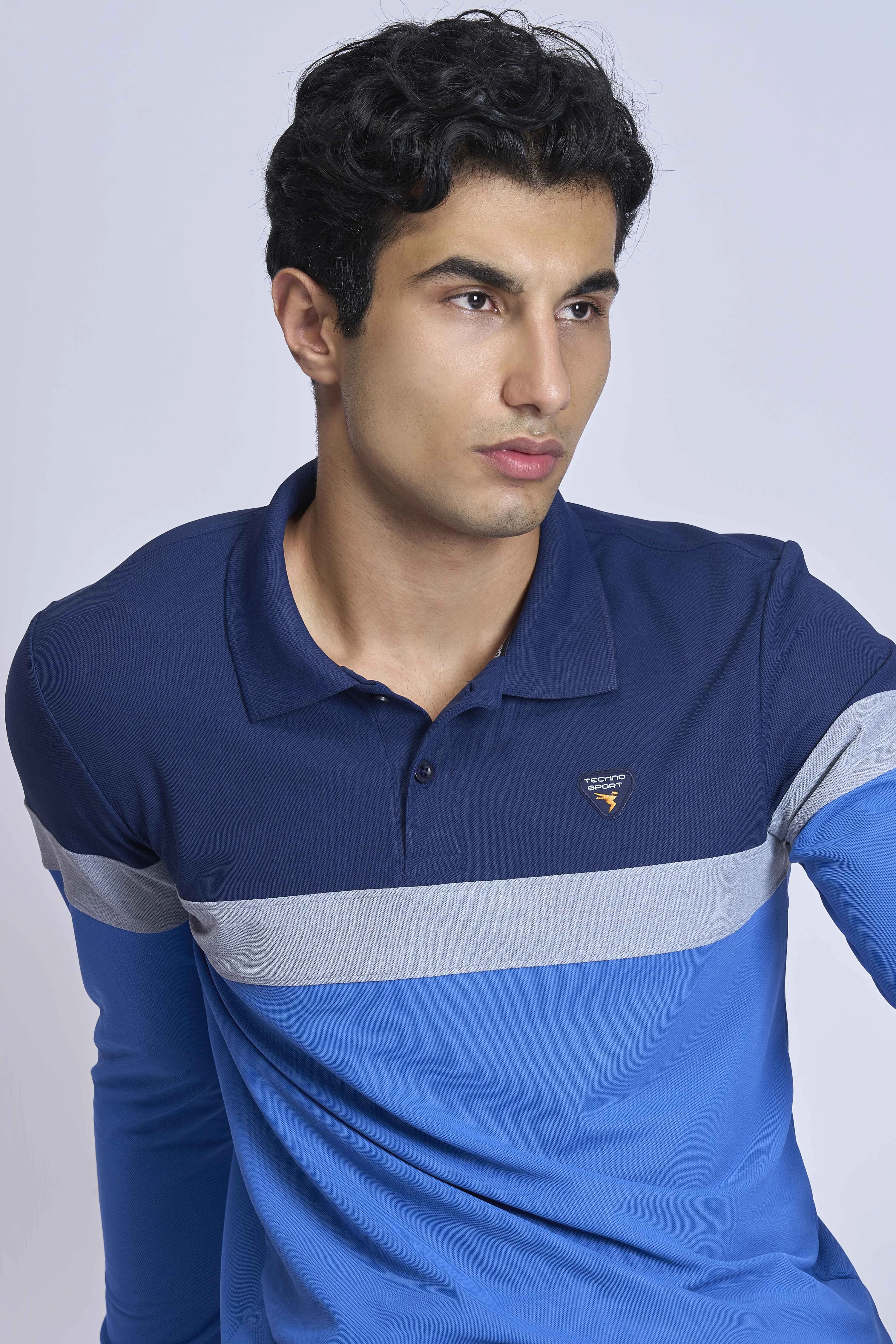 Men Colorblock Slim Fit Polo T-shirt with MATPIQ - Image 6