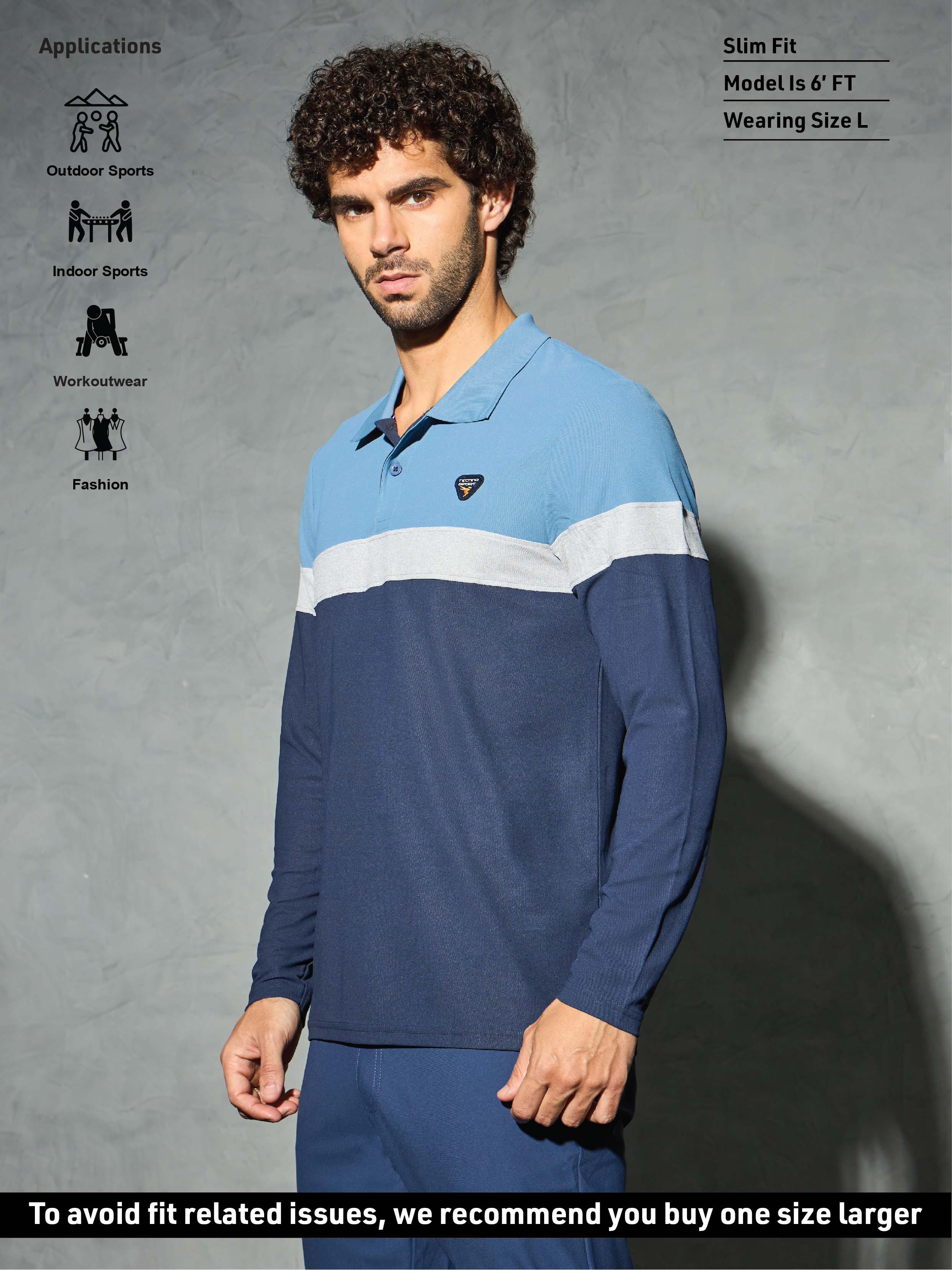 Men Colorblock Slim Fit Polo T-shirt with MATPIQ - Image 4