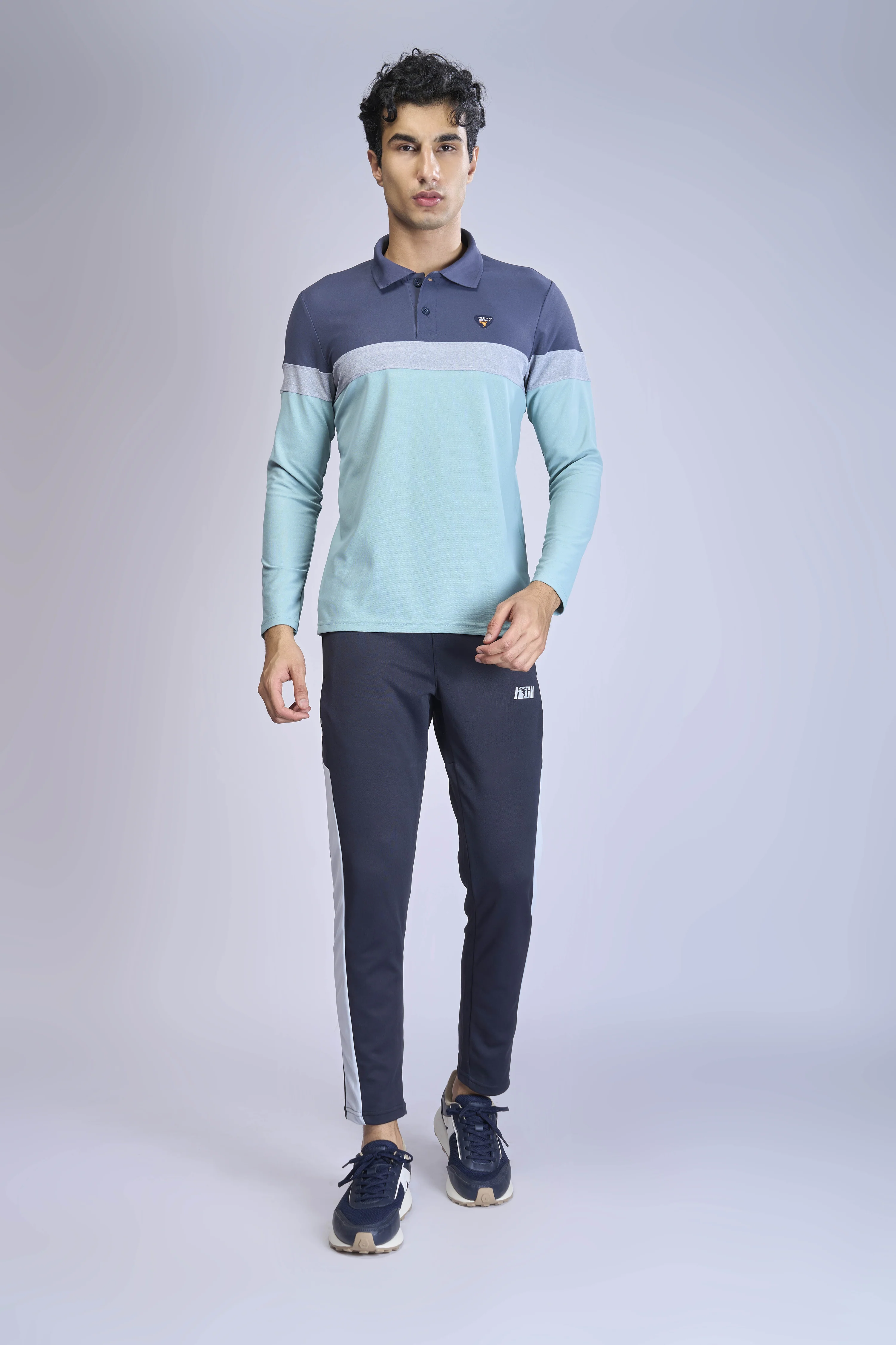 Men Colorblock Slim Fit Polo T-shirt with MATPIQ - Image 4