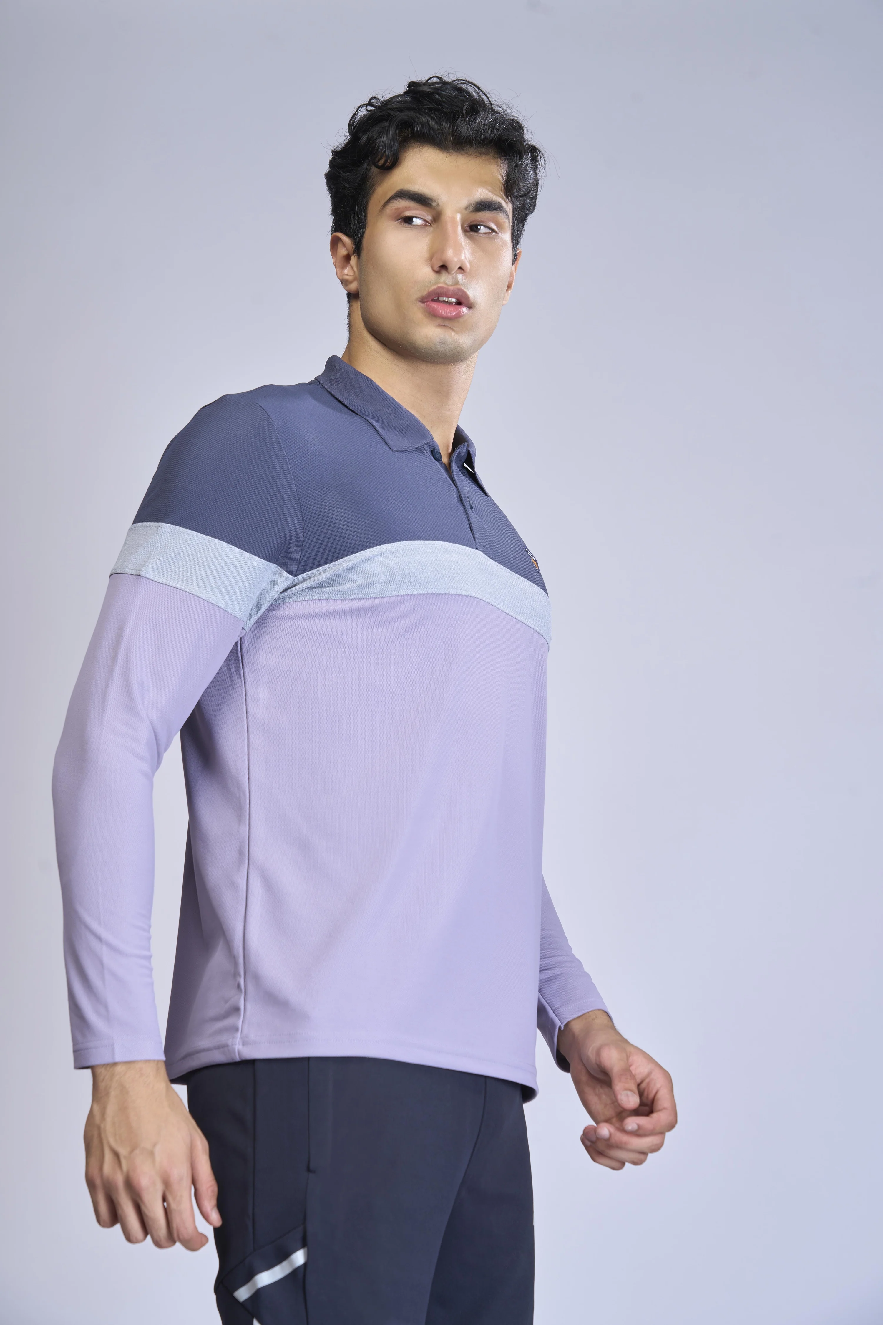Men Colorblock Slim Fit Polo T-shirt with MATPIQ - Image 5