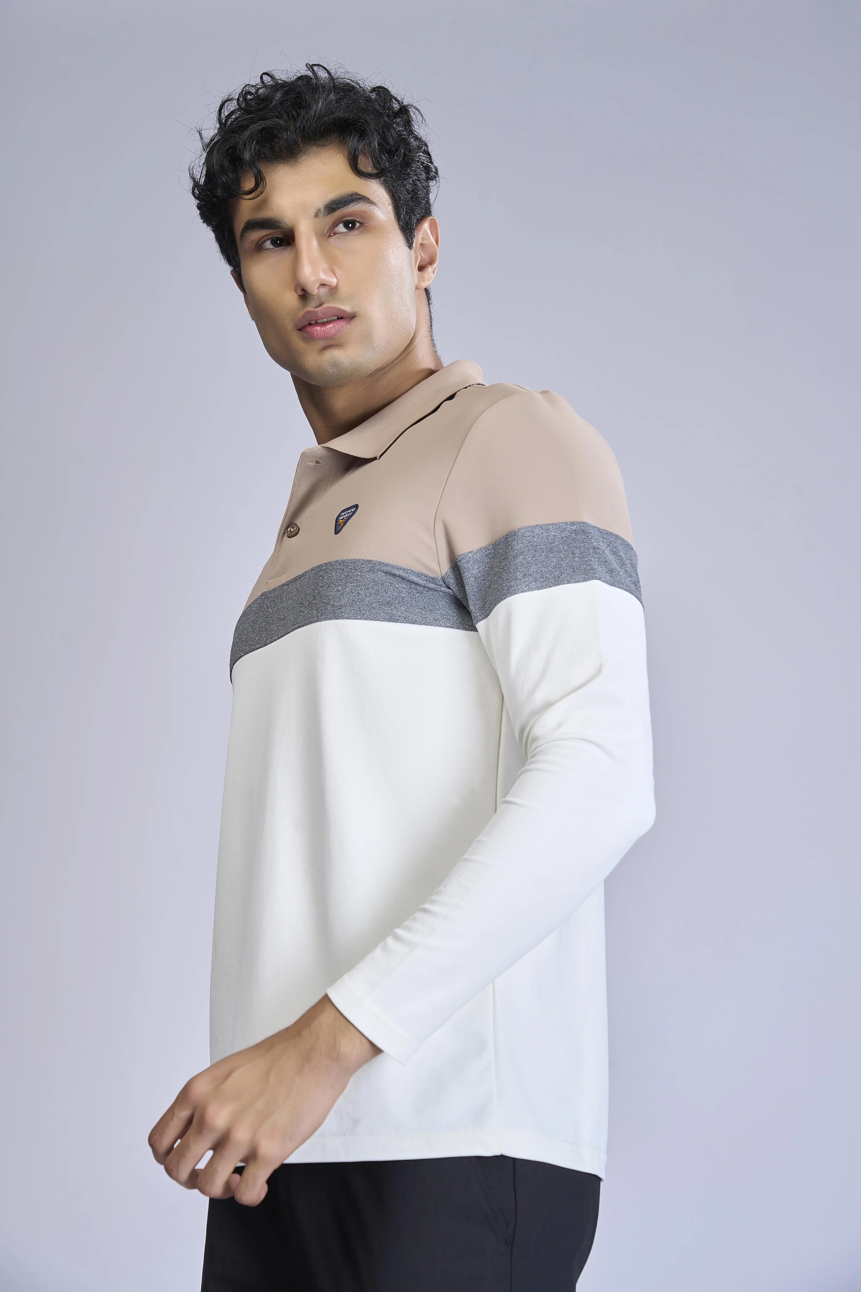Men Colorblock Slim Fit Polo T-shirt with MATPIQ - Image 5