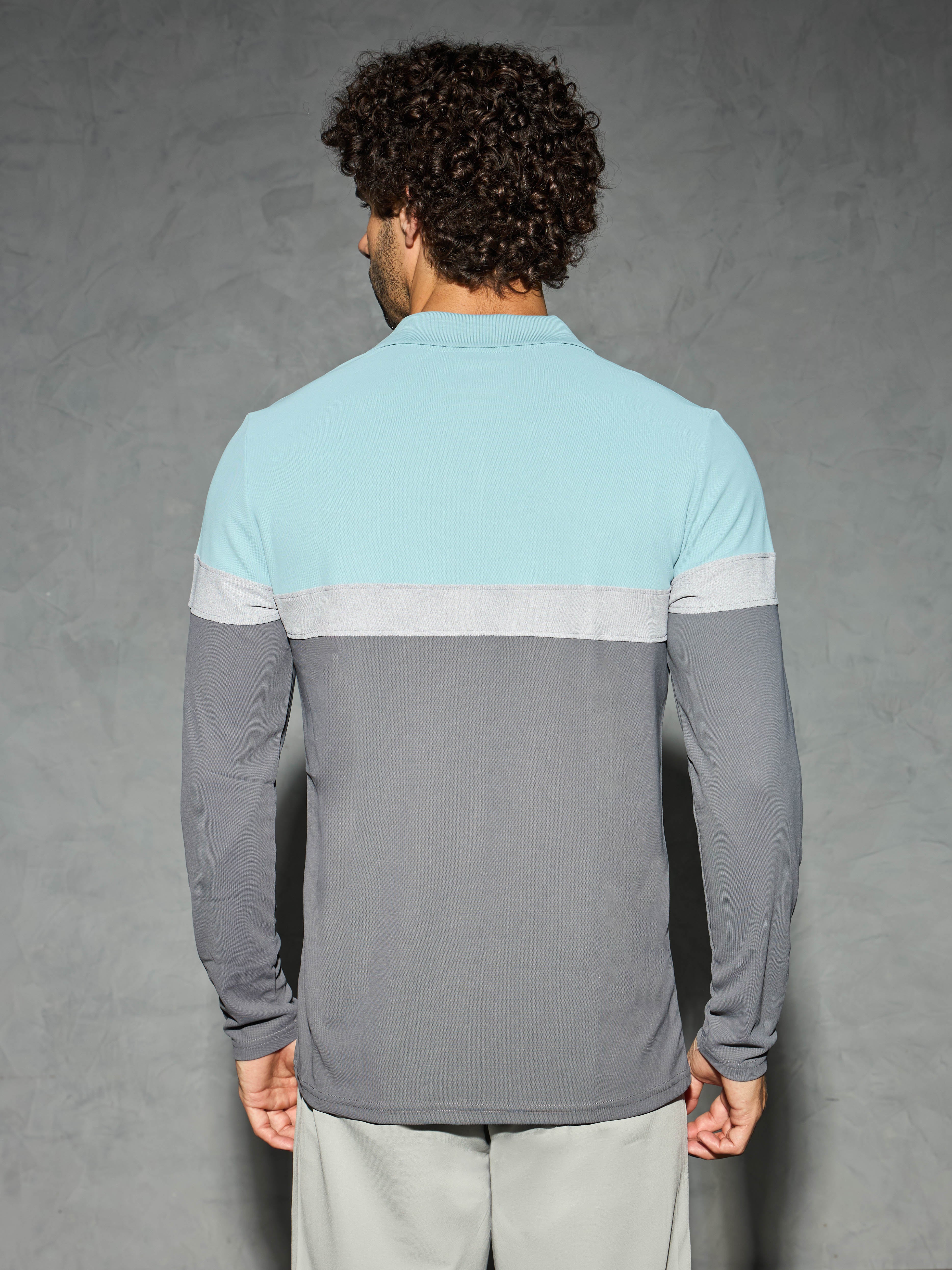Men Colorblock Slim Fit Polo T-shirt with MATPIQ - Image 2
