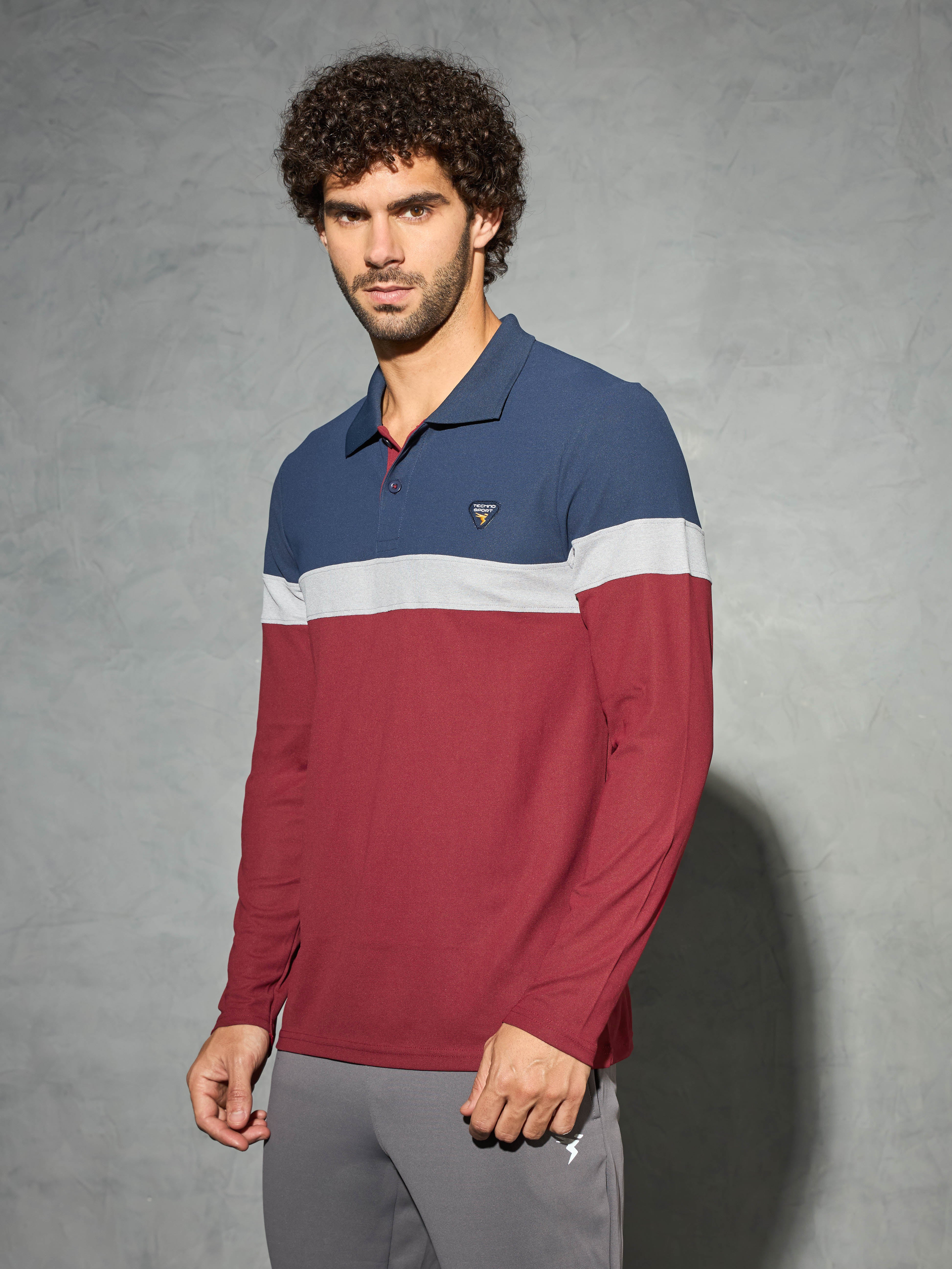 Men Colorblock Slim Fit Polo T-shirt with MATPIQ - Image 4