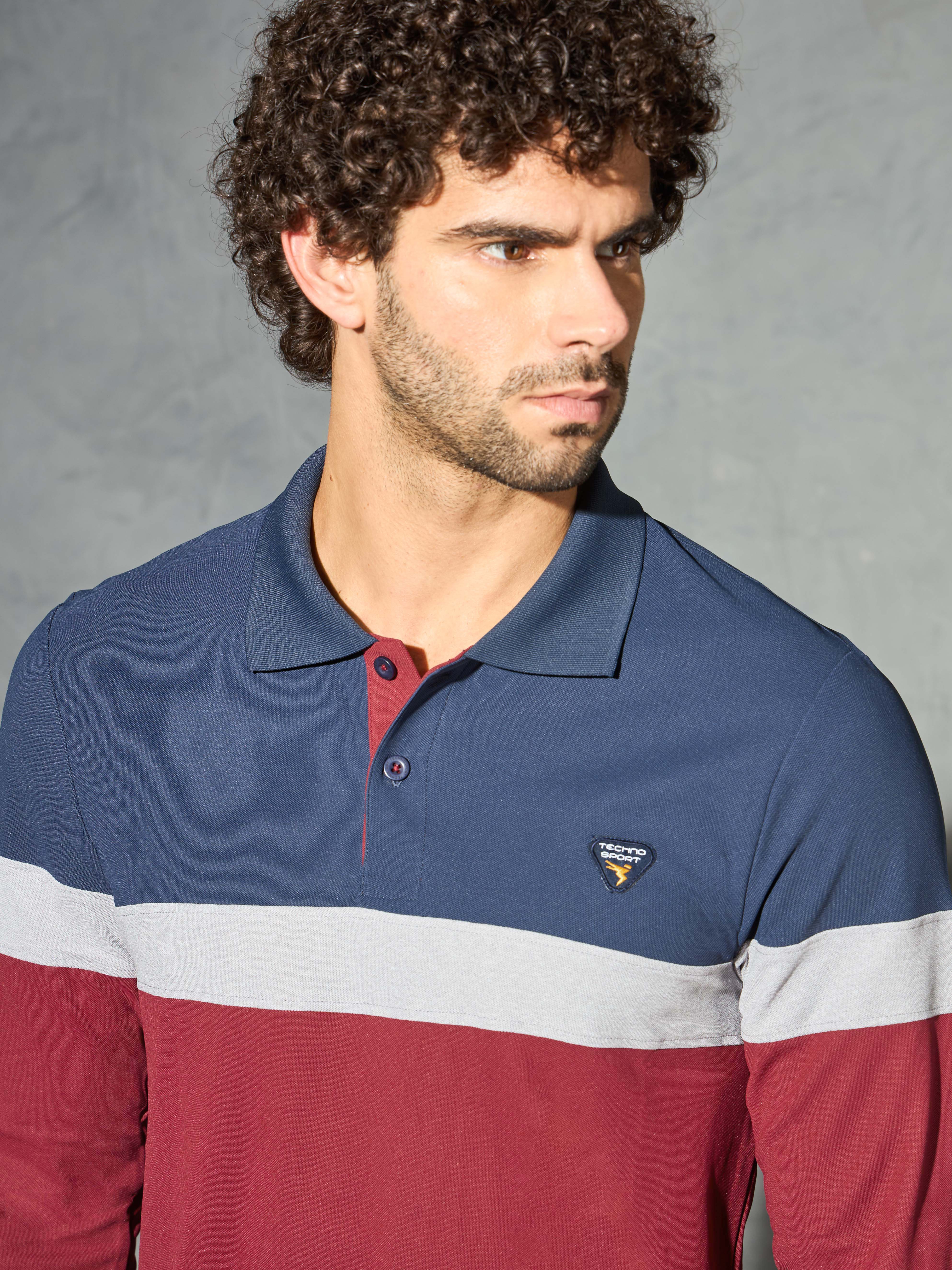 Men Colorblock Slim Fit Polo T-shirt with MATPIQ - Image 6