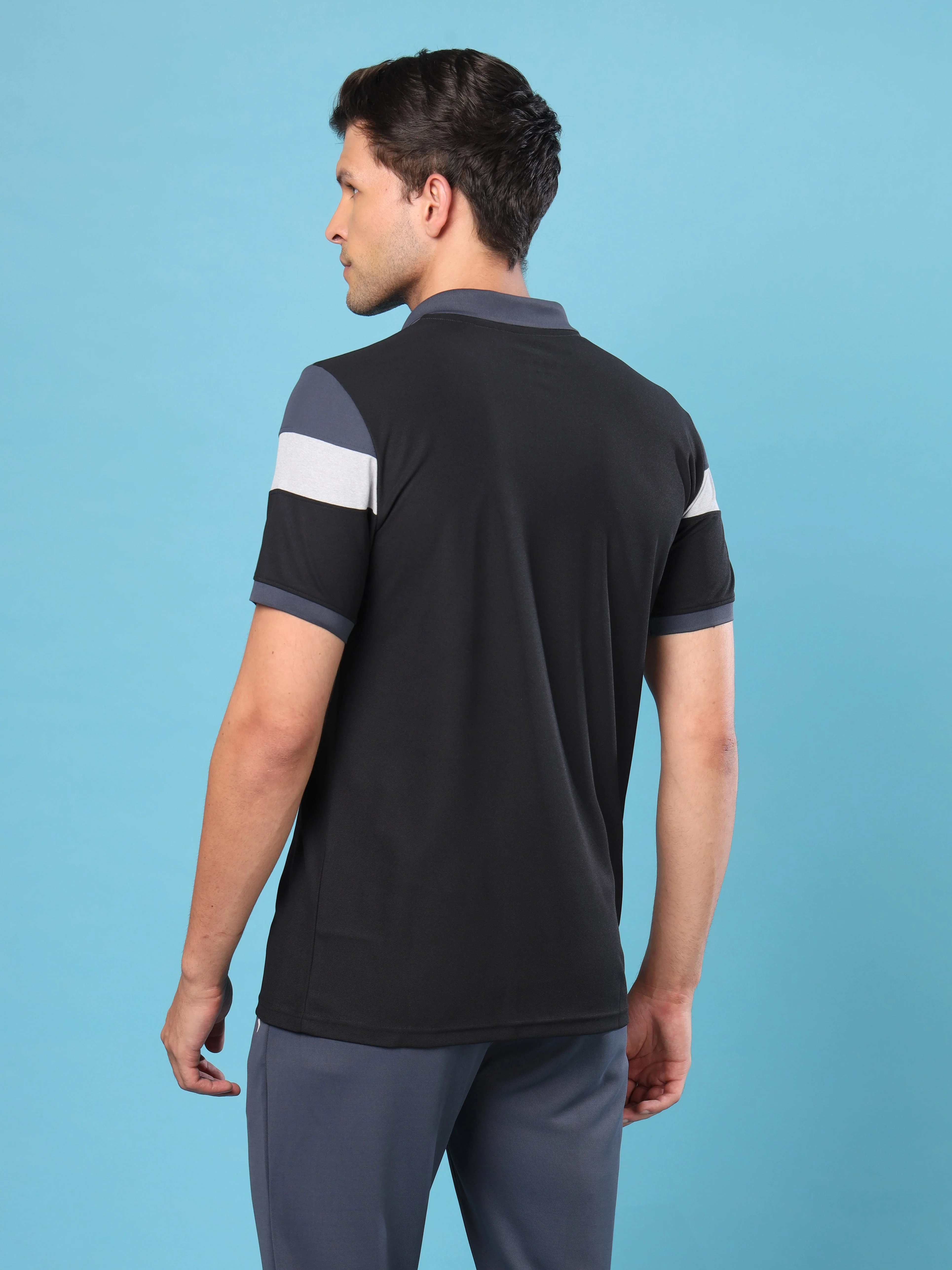 Men Colorblock Slim Fit Polo T-shirt with MATPIQ - Image 2