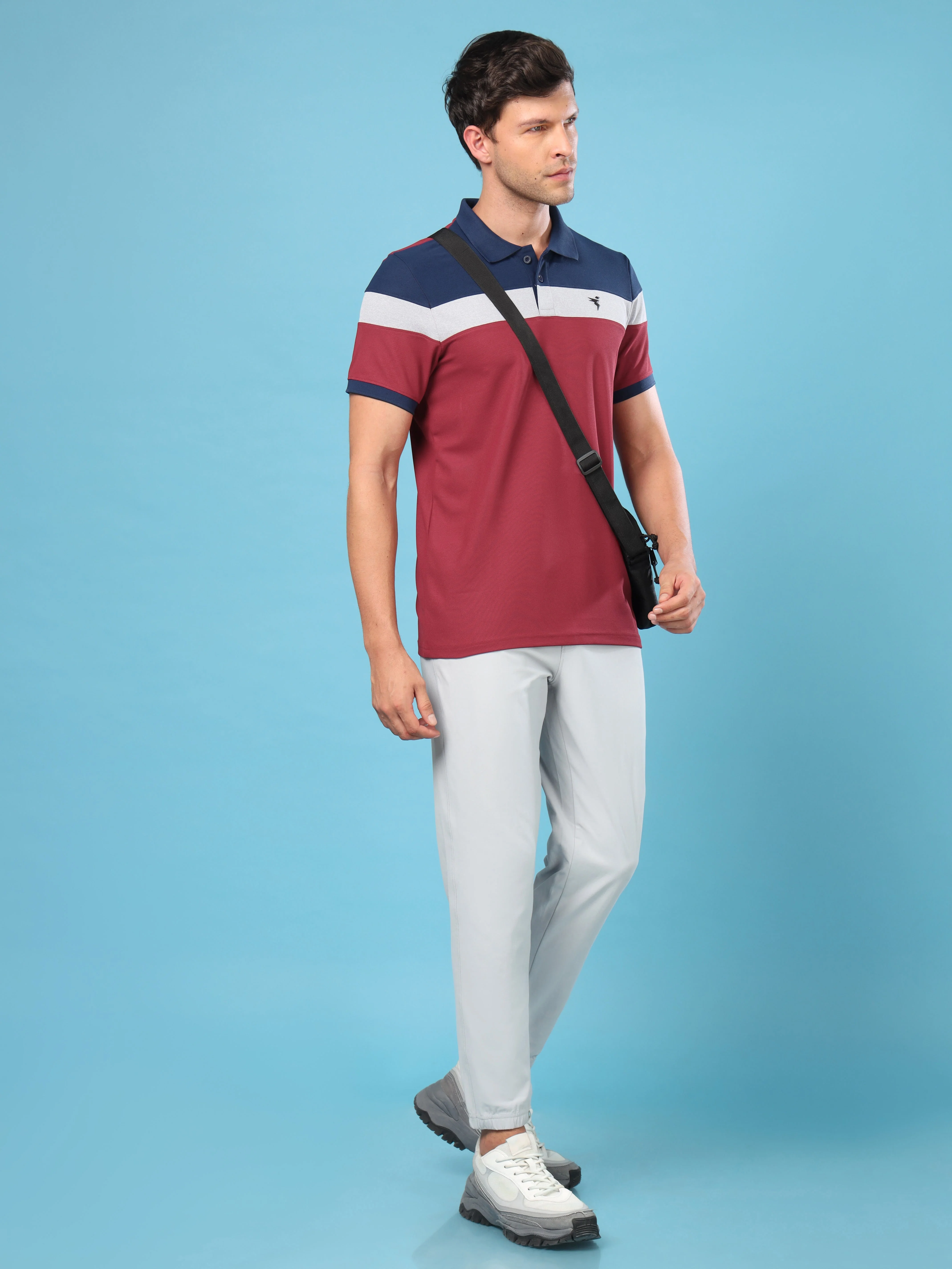 Men Colorblock Slim Fit Polo T-shirt with MATPIQ - Image 4