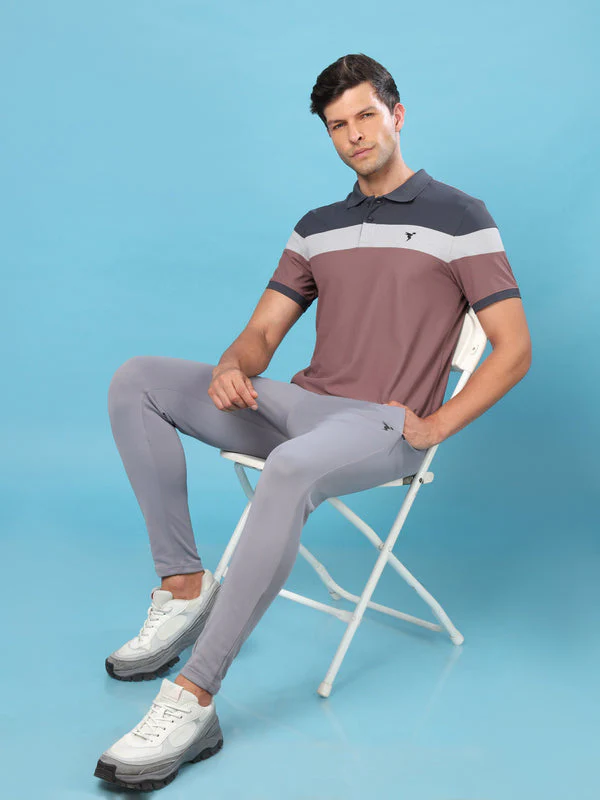 Men Colorblock Slim Fit Polo T-shirt with MATPIQ - Image 4