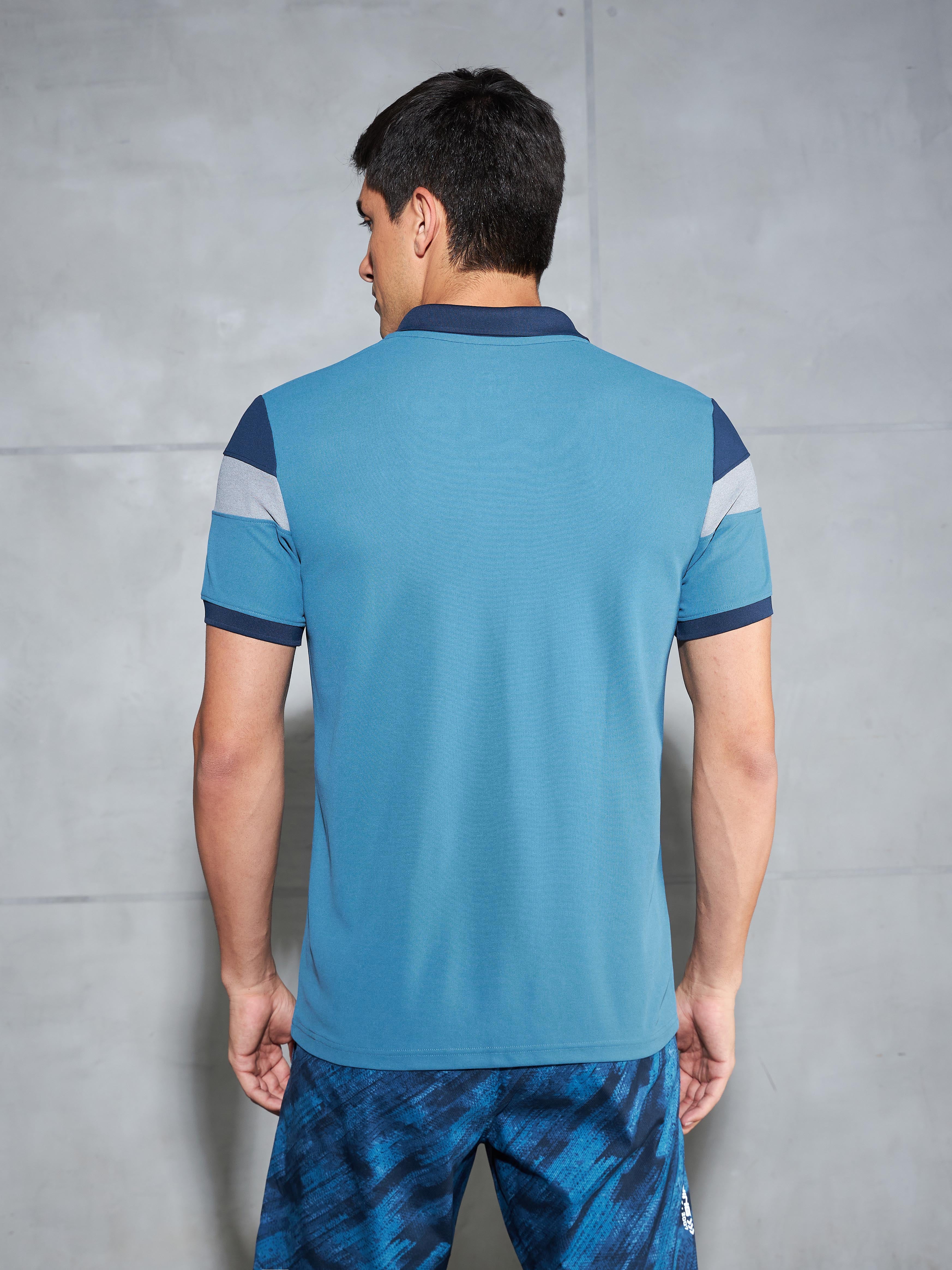 Men Colorblock Slim Fit Polo T-shirt with MATPIQ - Image 3