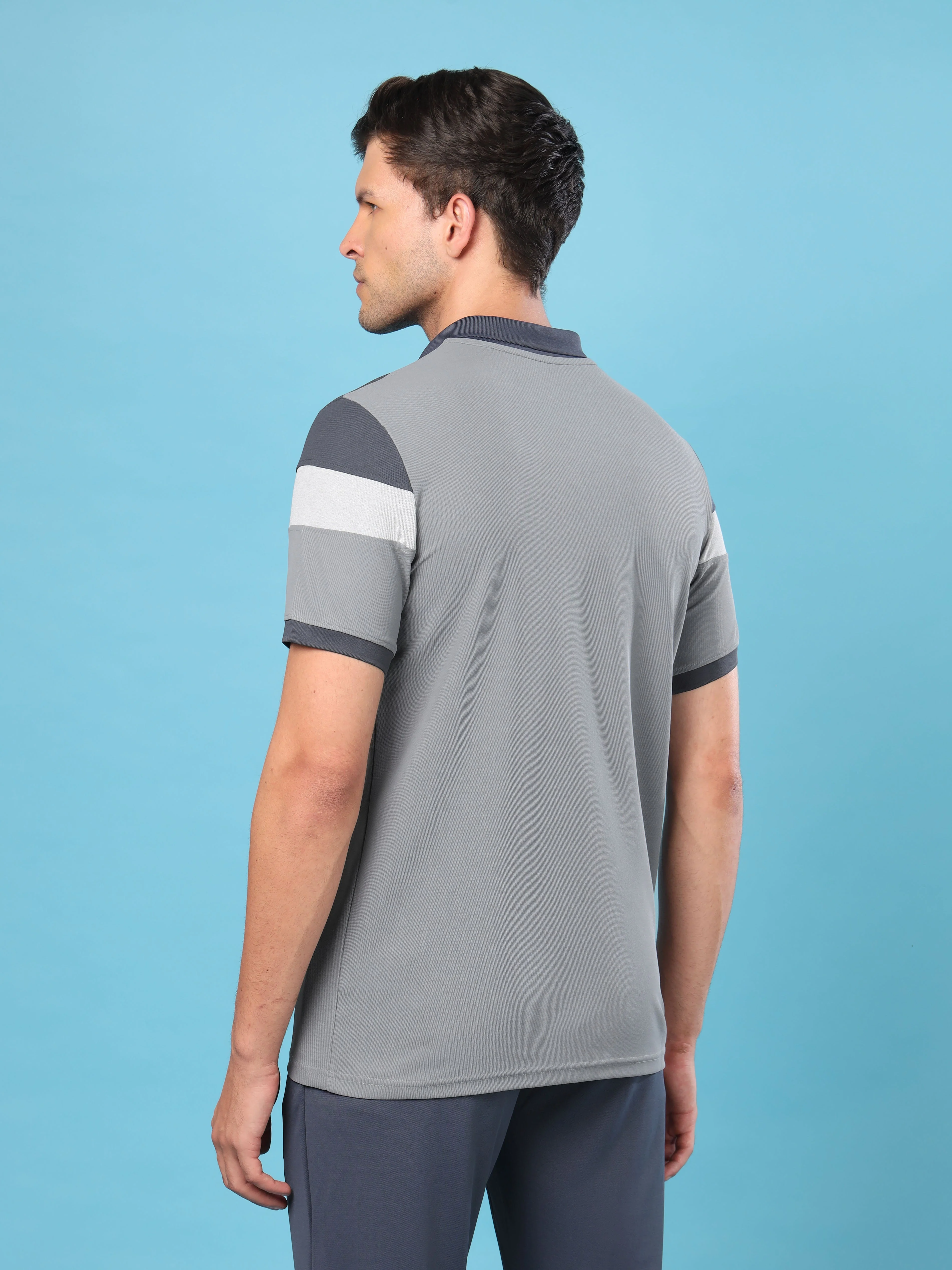 Men Colorblock Slim Fit Polo T-shirt with MATPIQ - Image 2