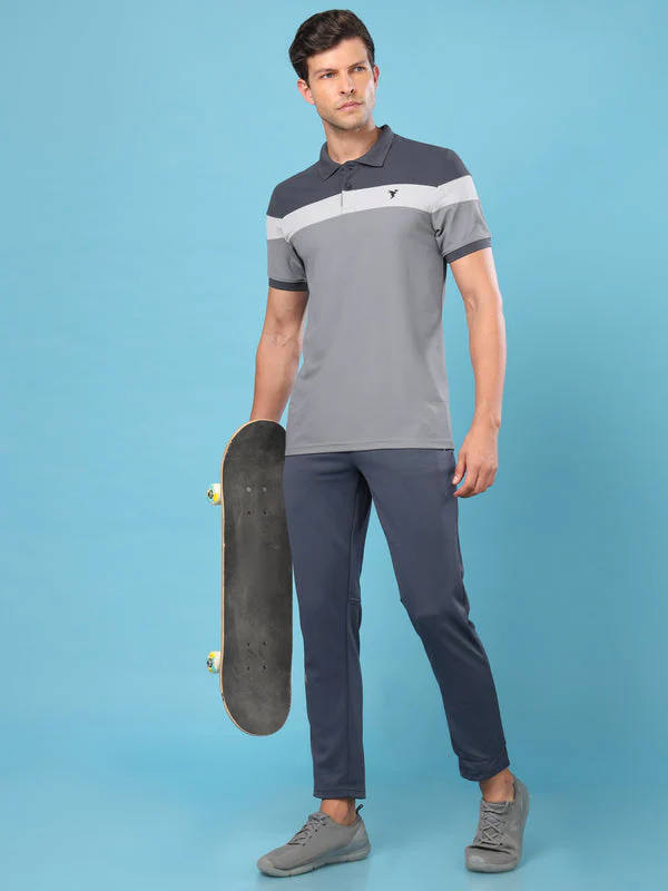Men Colorblock Slim Fit Polo T-shirt with MATPIQ - Image 4
