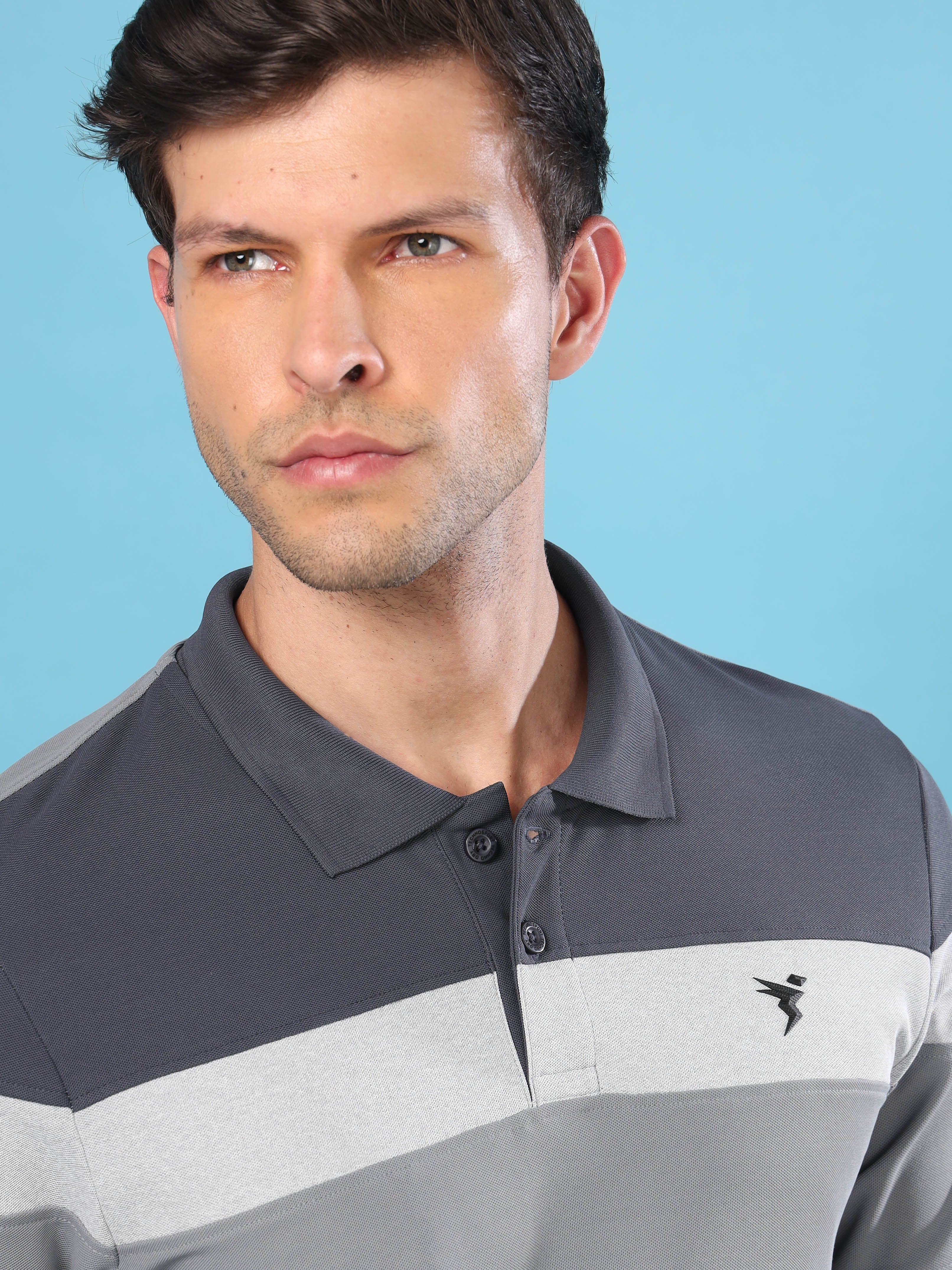 Men Colorblock Slim Fit Polo T-shirt with MATPIQ - Image 5