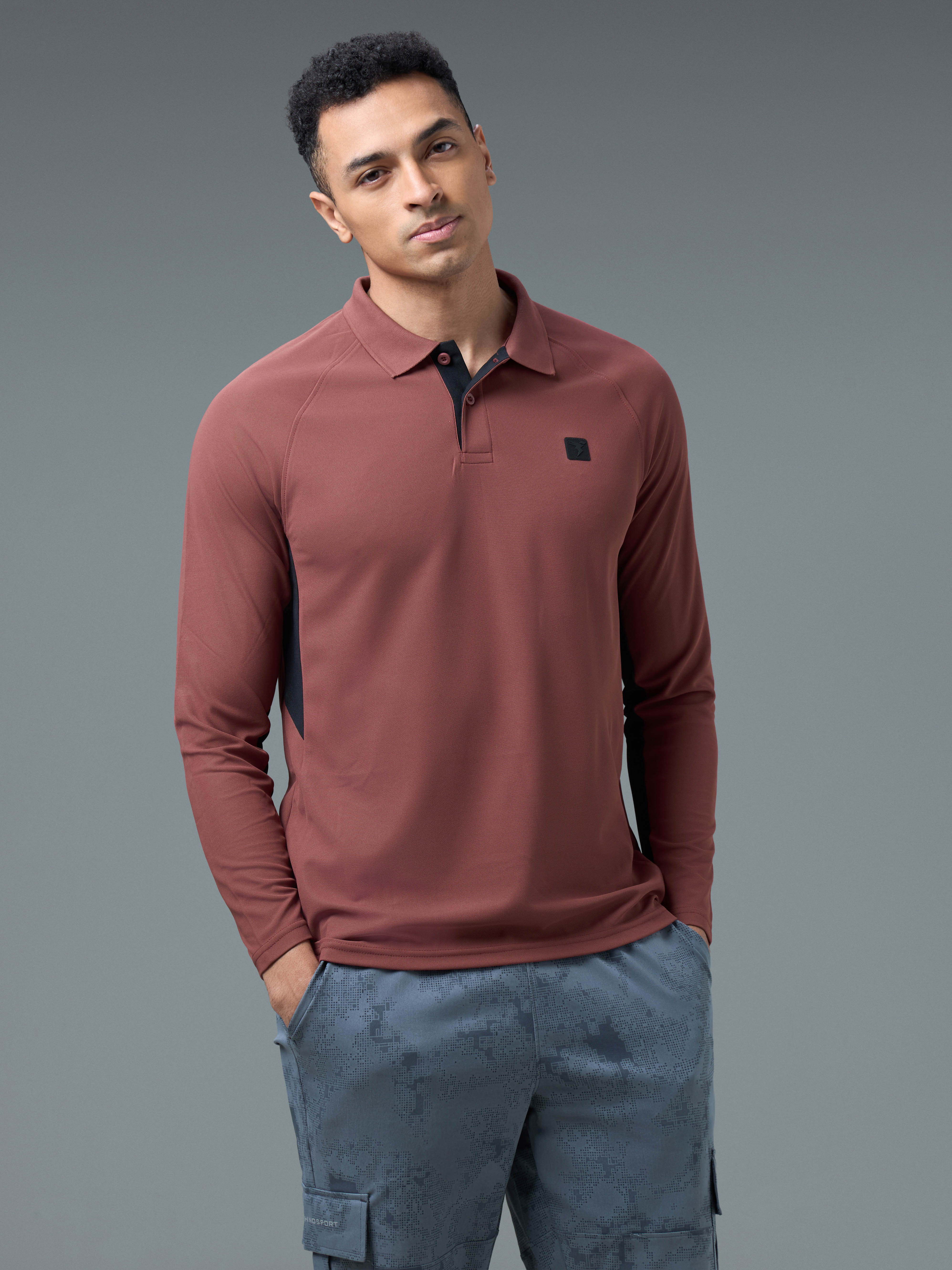 Men Colorblock Slim Fit Polo T-shirt with MATPIQ - Image 2
