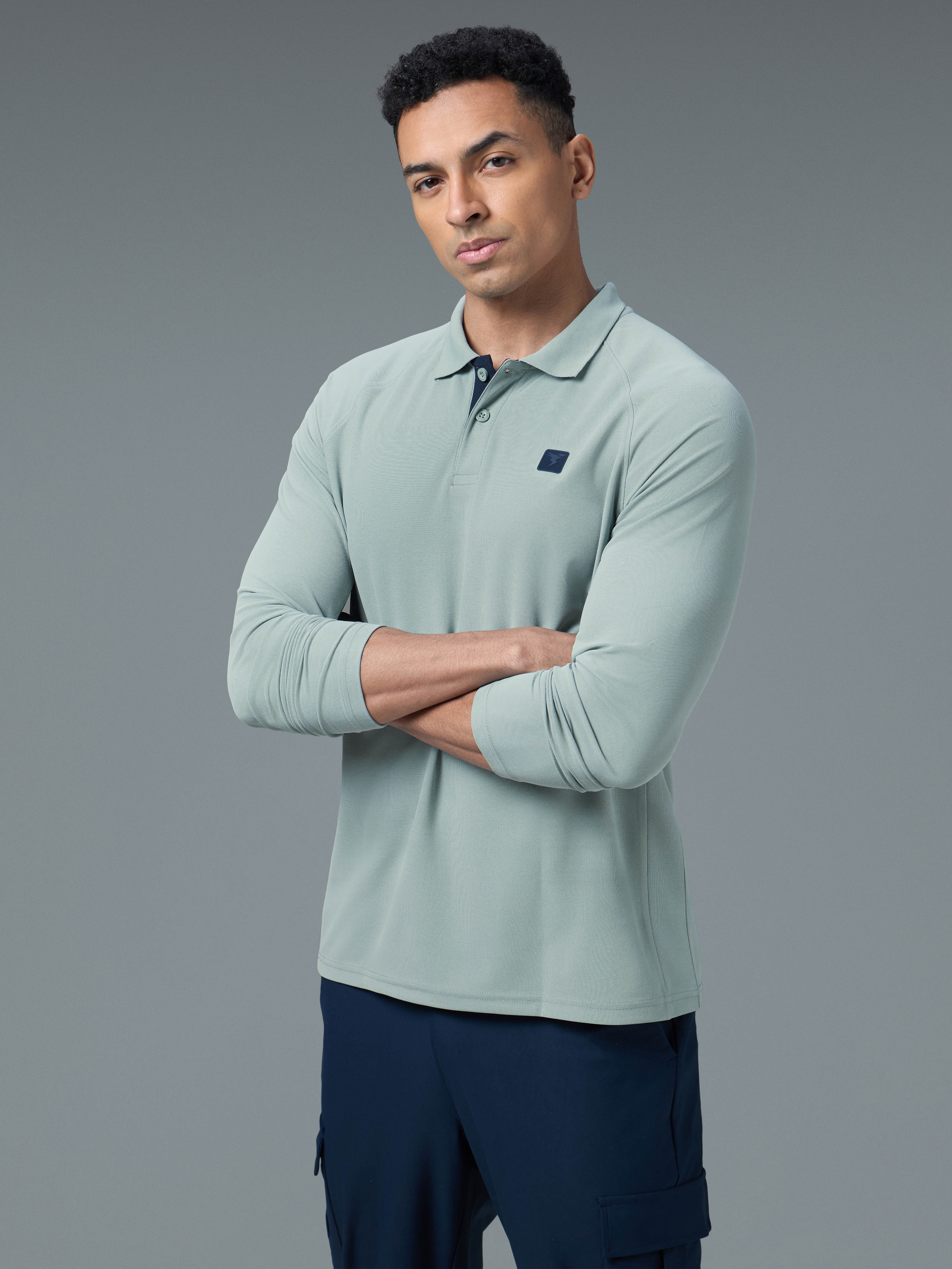 Men Colorblock Slim Fit Polo T-shirt with MATPIQ - Image 4
