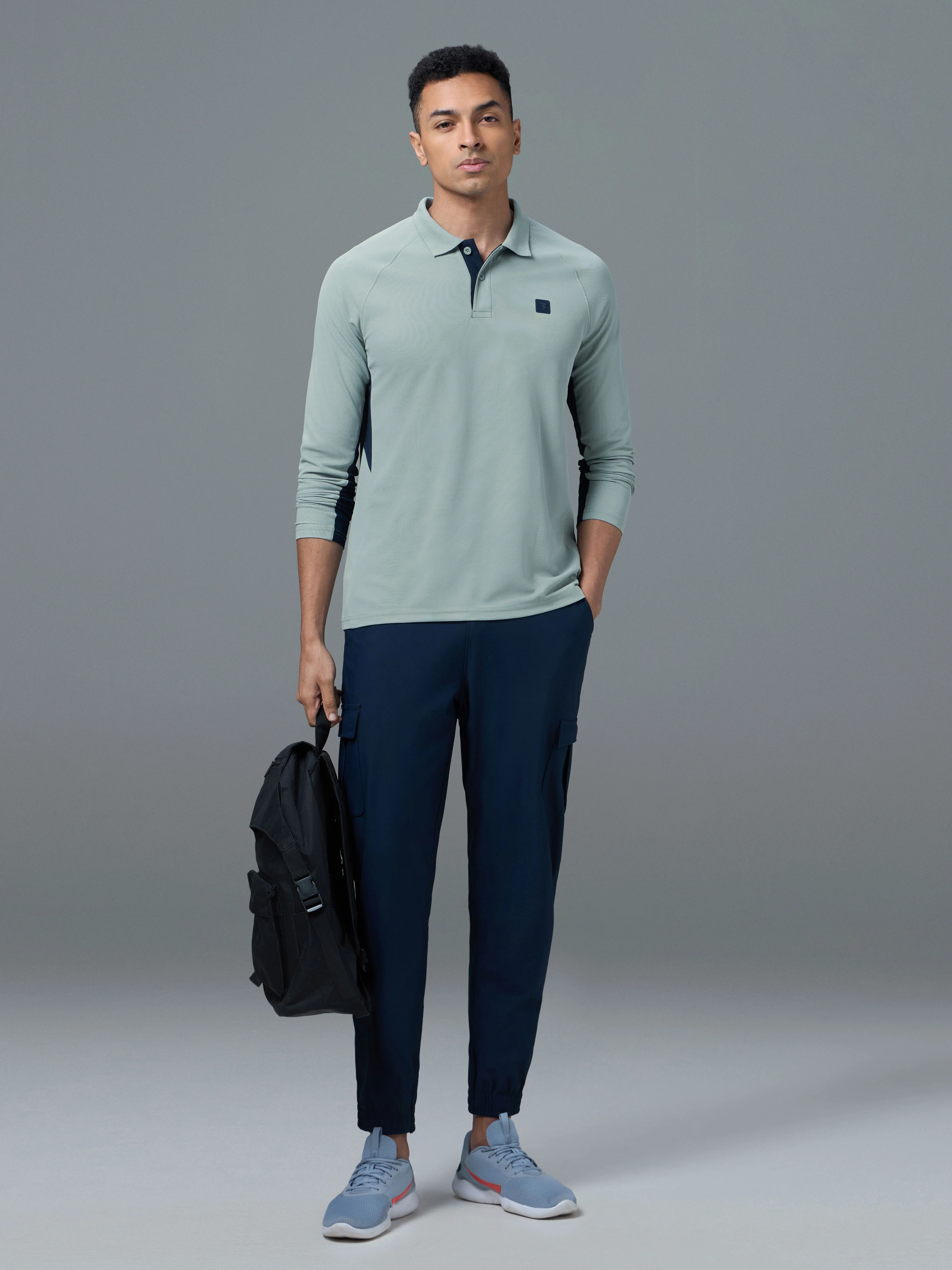 Men Colorblock Slim Fit Polo T-shirt with MATPIQ - Image 5
