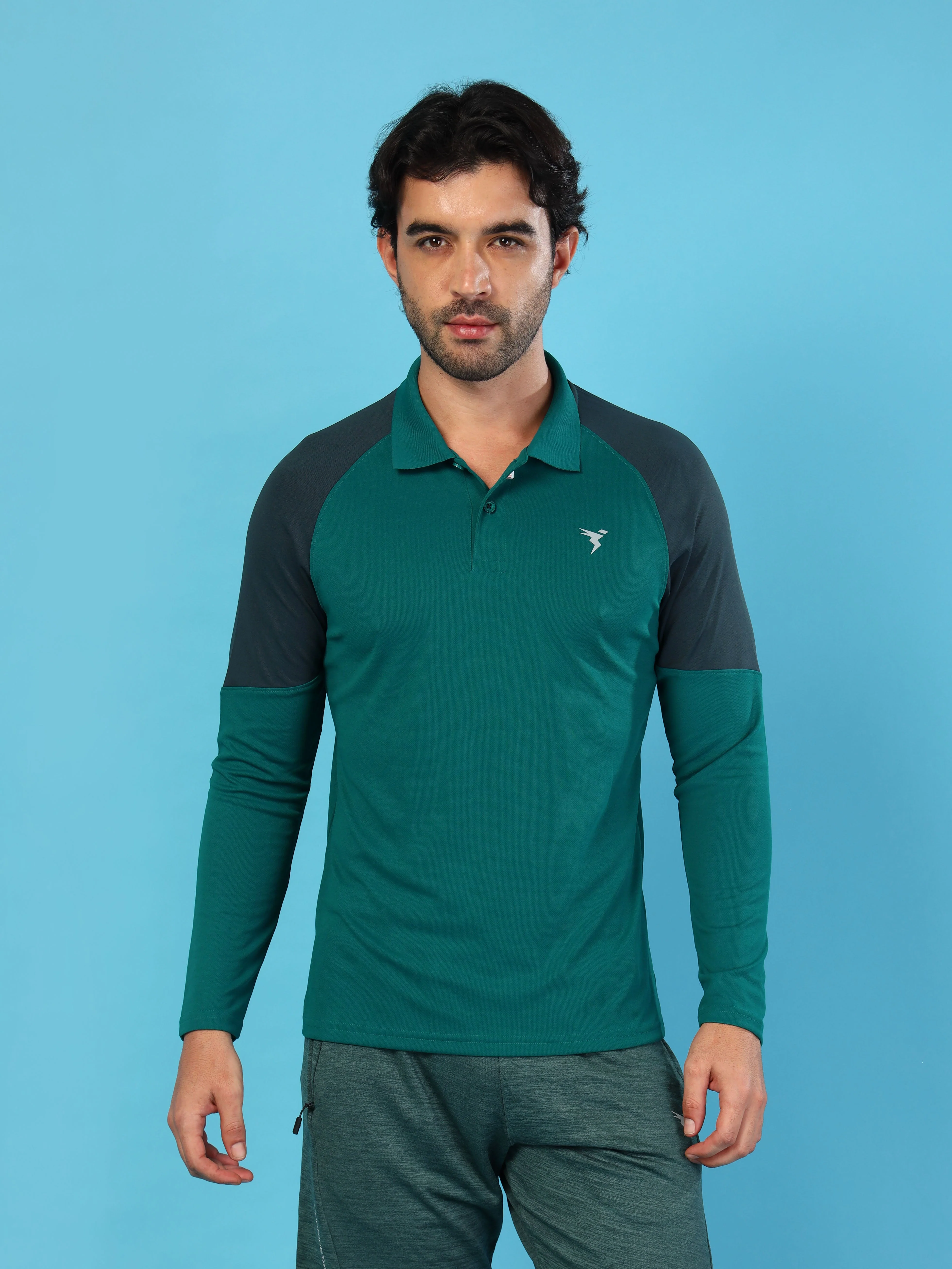 Men Colorblock Slim Fit Polo T-shirt with TECHNO COOL+ - Image 3