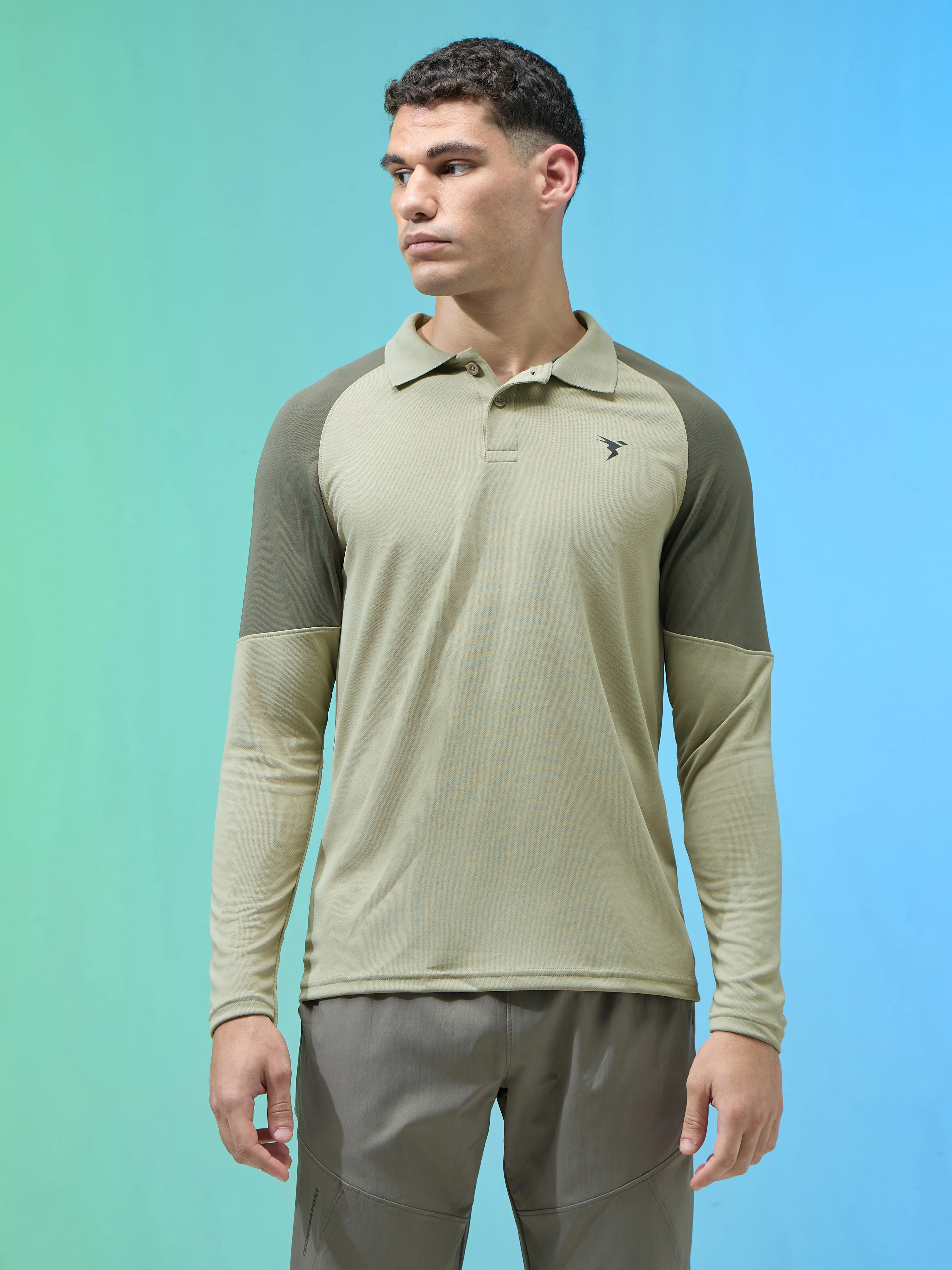 Men Colorblock Slim Fit Polo T-shirt with TECHNO COOL+ - Image 2