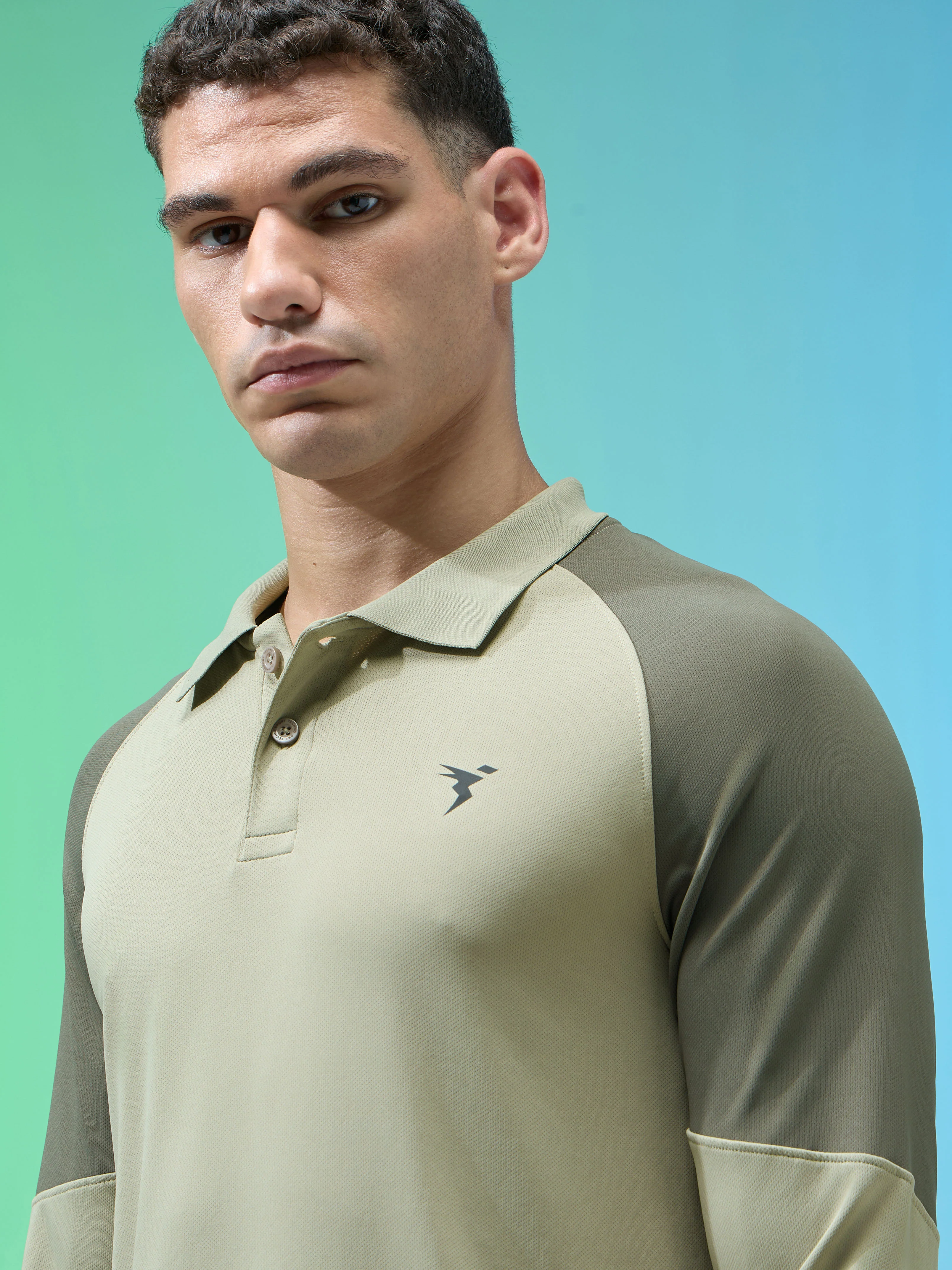 Men Colorblock Slim Fit Polo T-shirt with TECHNO COOL+ - Image 6