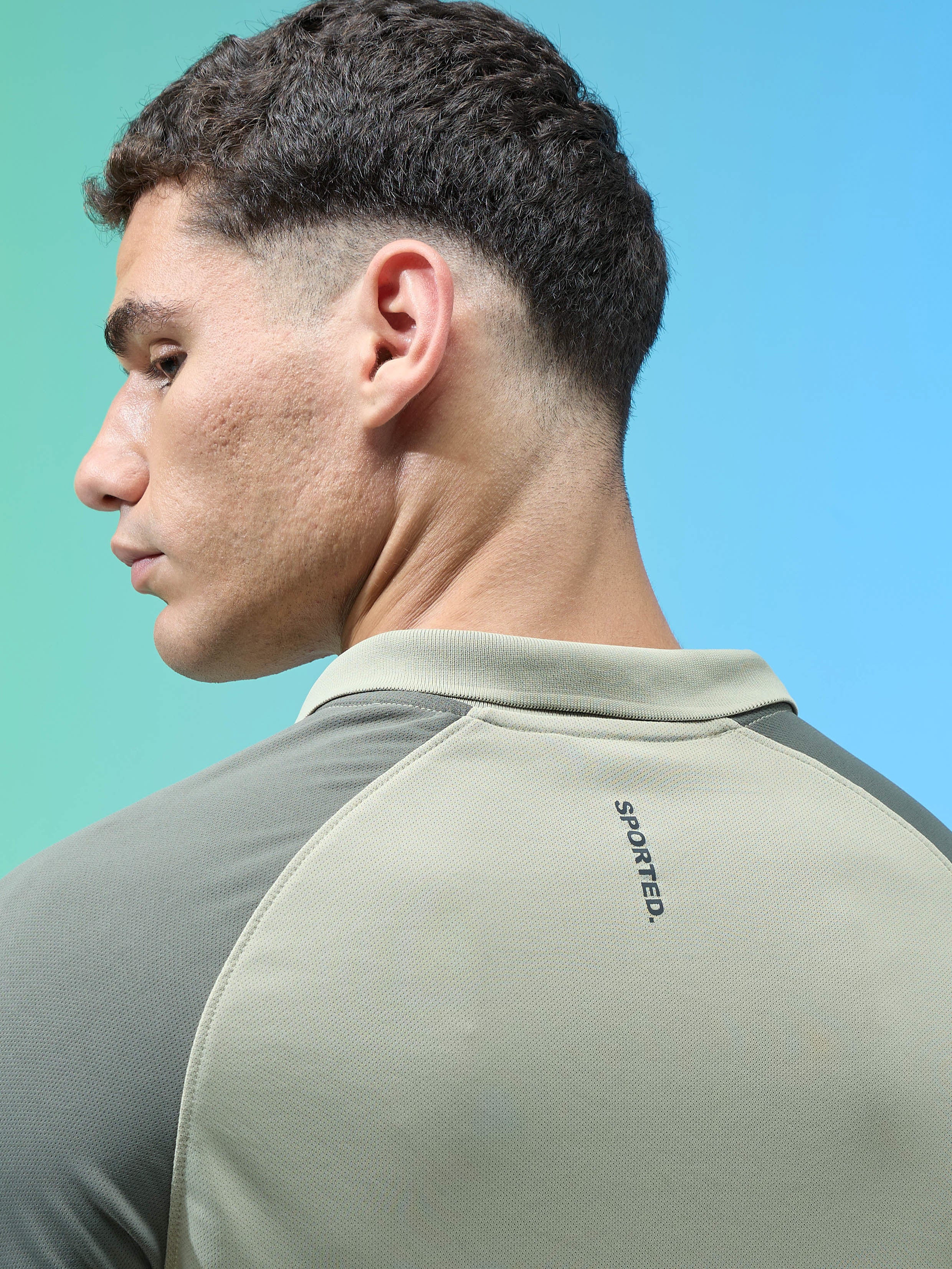 Men Colorblock Slim Fit Polo T-shirt with TECHNO COOL+ - Image 7