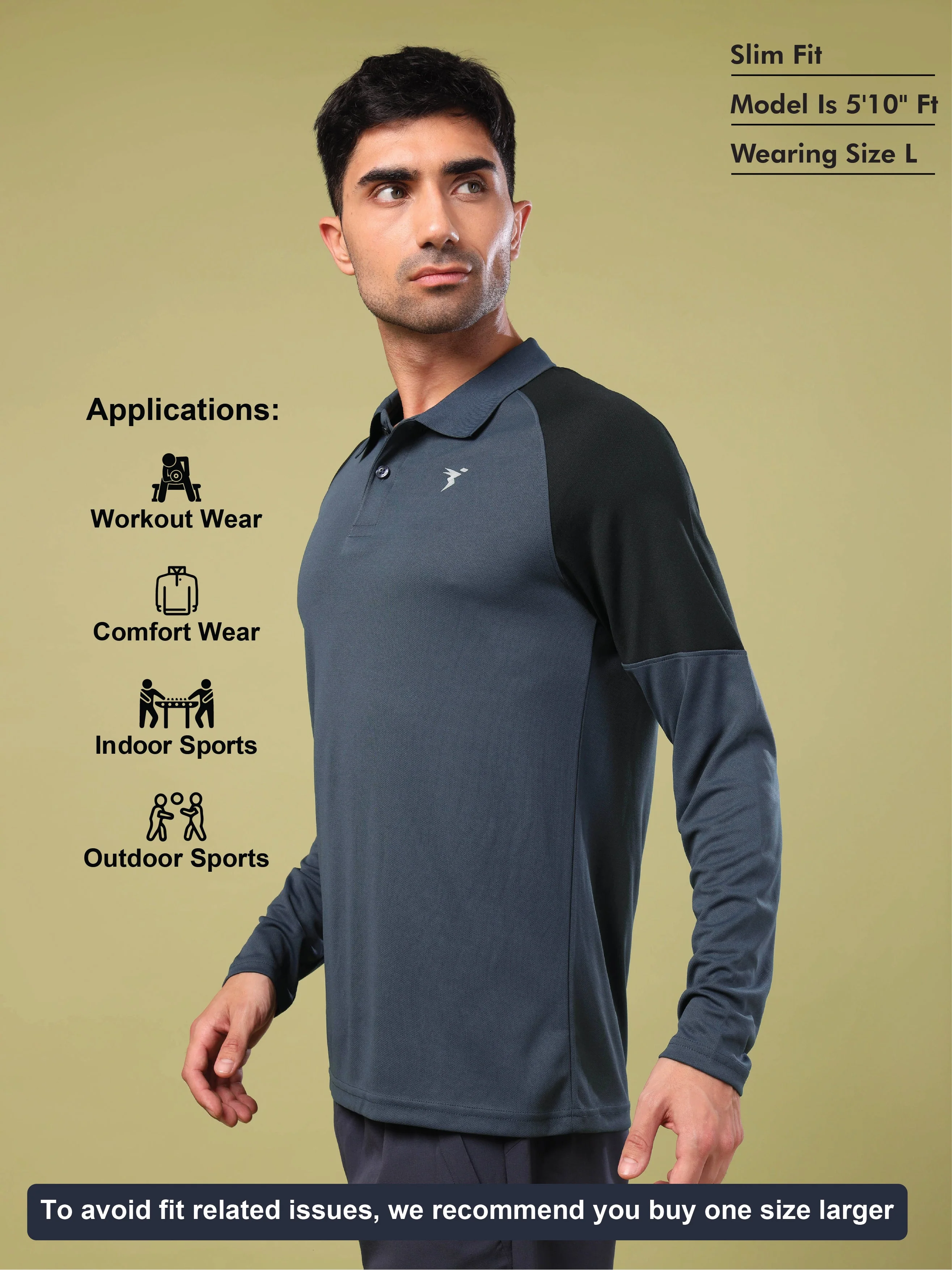 Men Colorblock Slim Fit Polo T-shirt with TECHNO COOL+ - Image 5