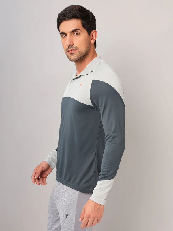 Men Colorblock Slim Fit Polo T-shirt with TECHNO COOL+ - Image 3
