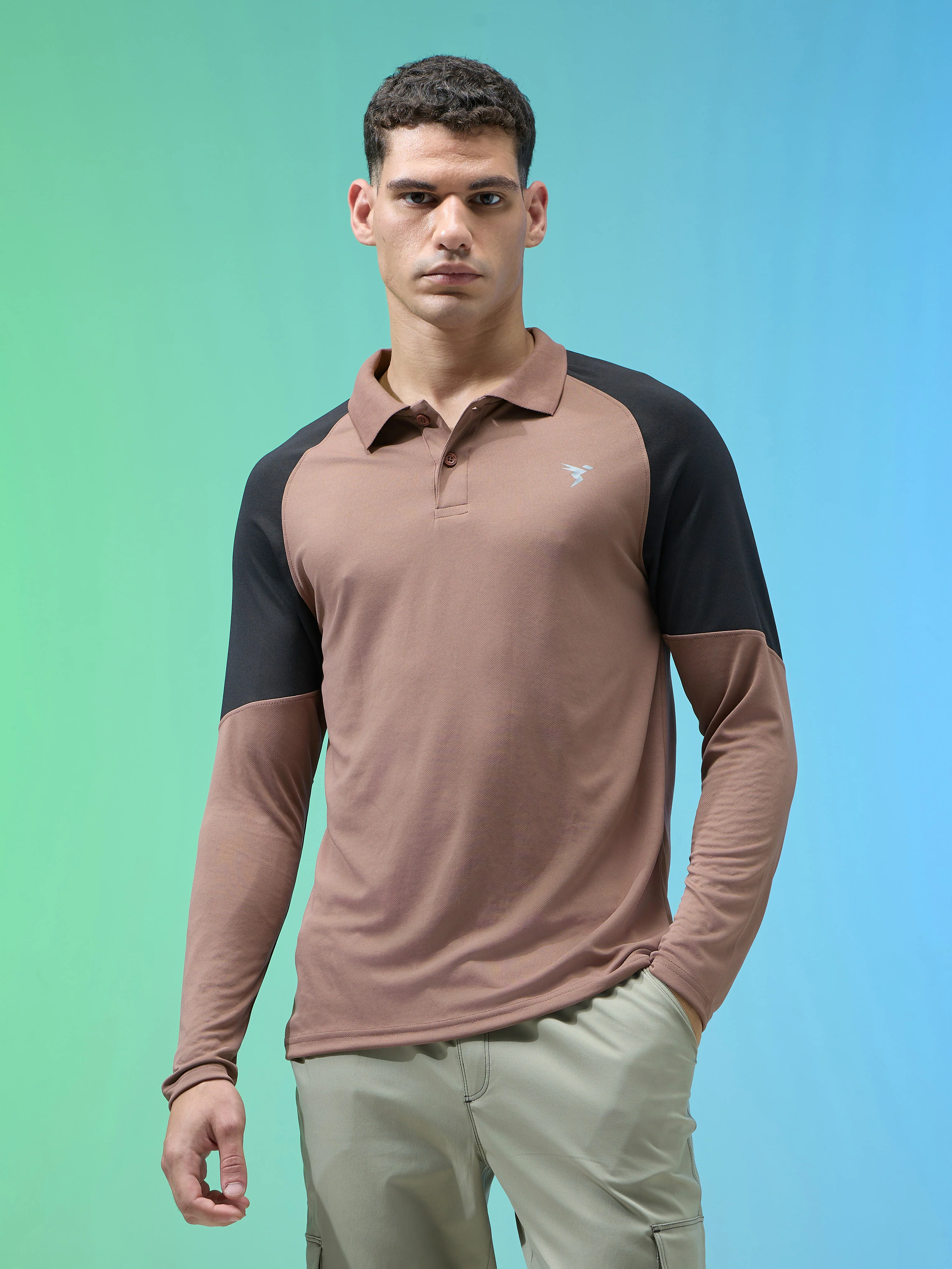 Men Colorblock Slim Fit Polo T-shirt with TECHNO COOL+ - Image 2