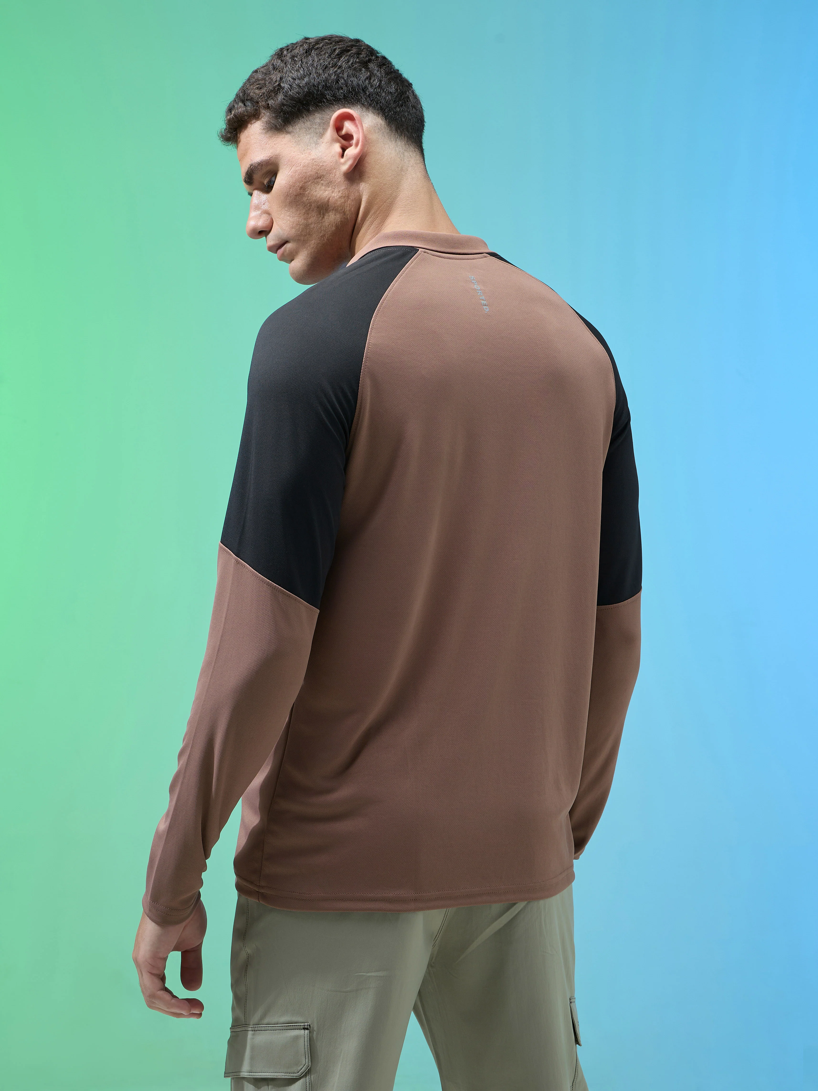 Men Colorblock Slim Fit Polo T-shirt with TECHNO COOL+ - Image 3