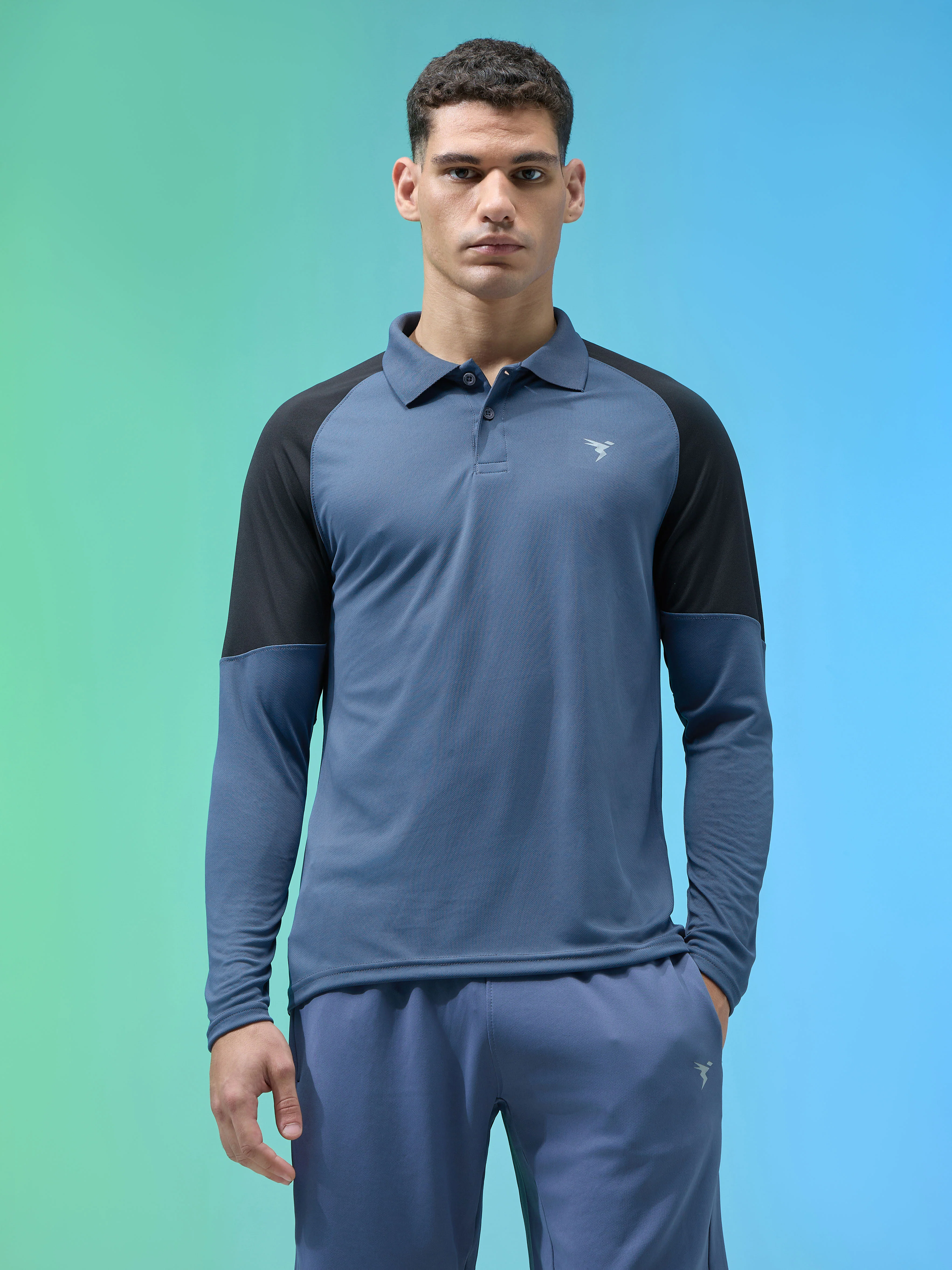 Men Colorblock Slim Fit Polo T-shirt with TECHNO COOL+ - Image 2