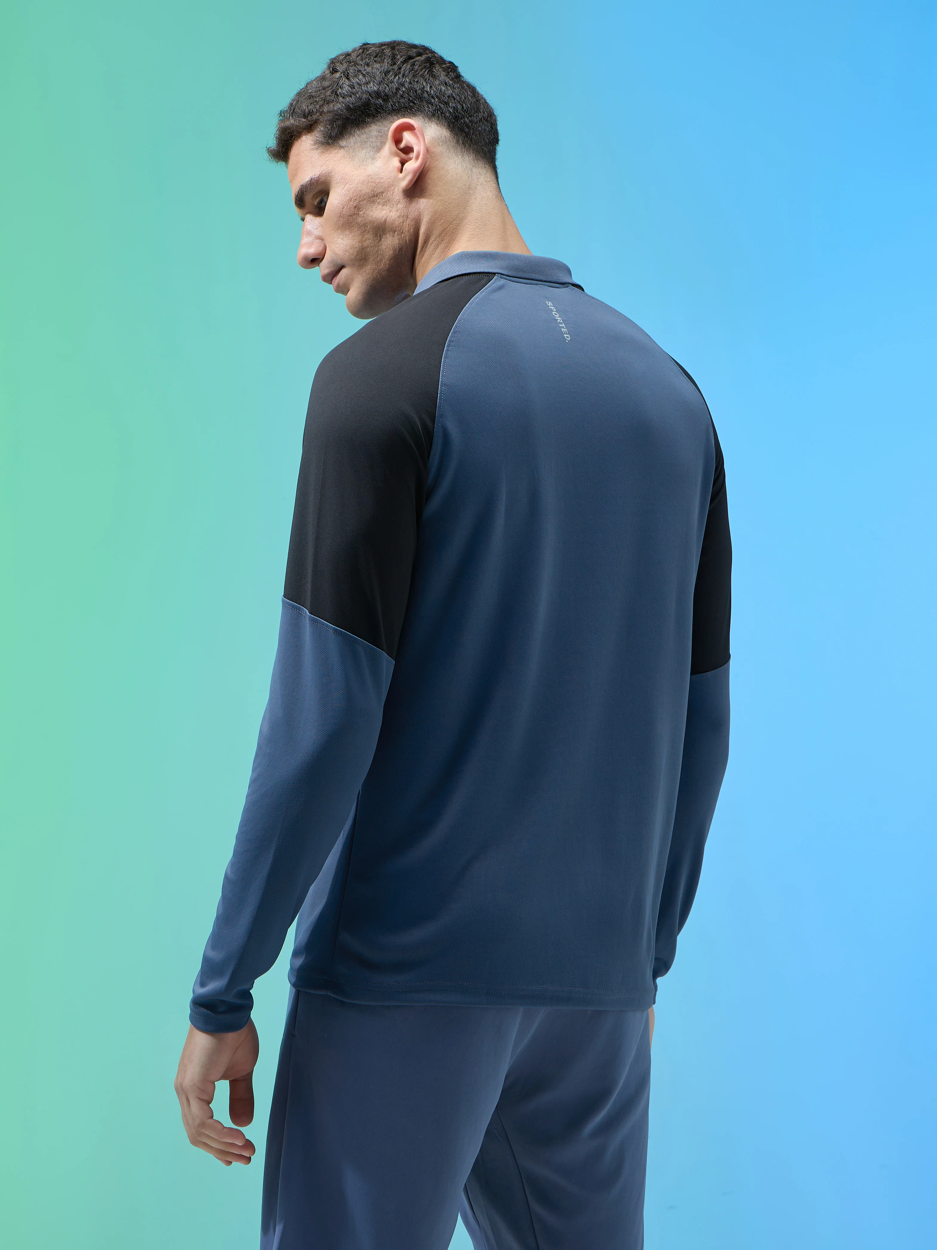 Men Colorblock Slim Fit Polo T-shirt with TECHNO COOL+ - Image 3