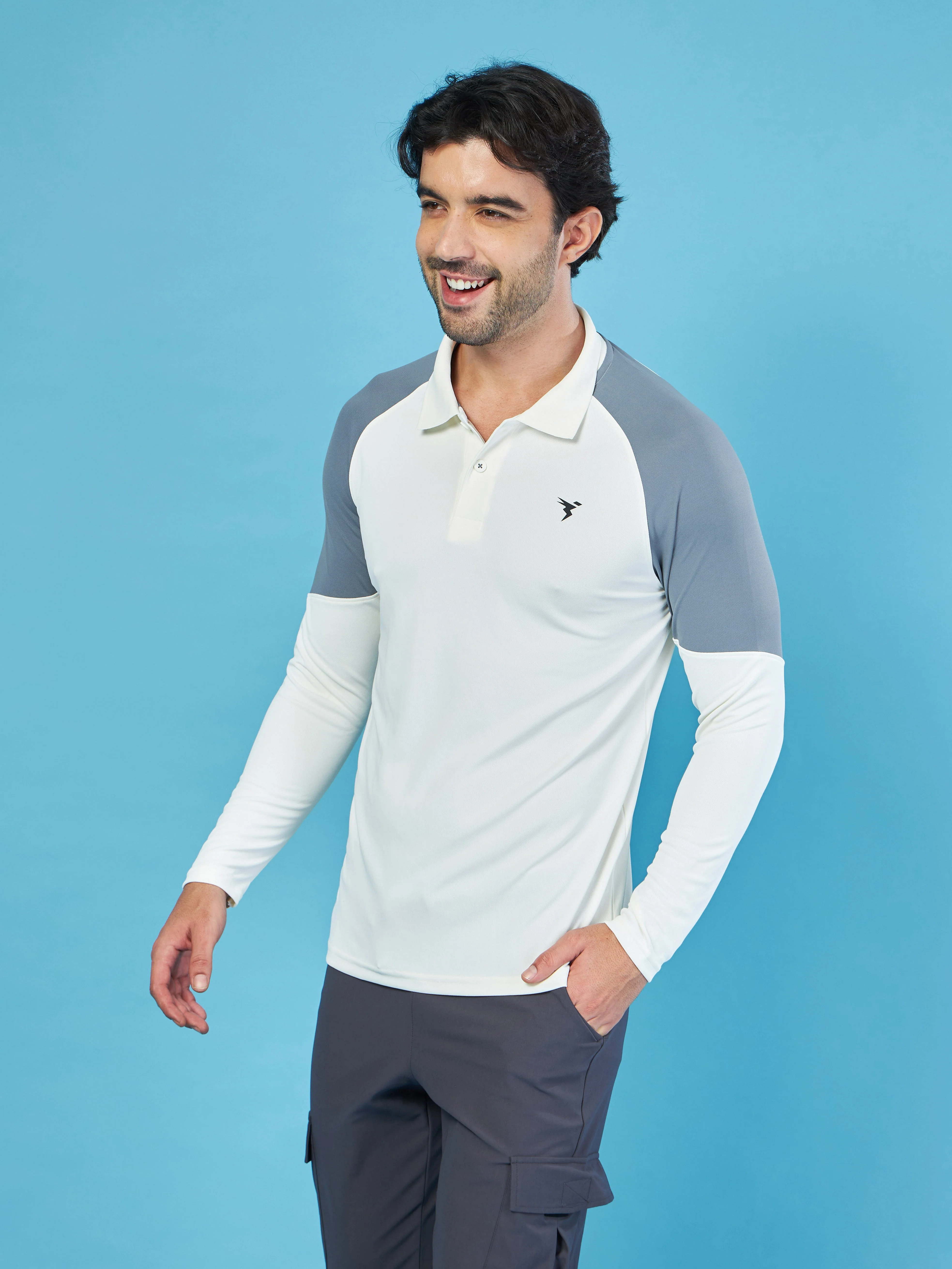 Men Colorblock Slim Fit Polo T-shirt with TECHNO COOL+ - Image 3