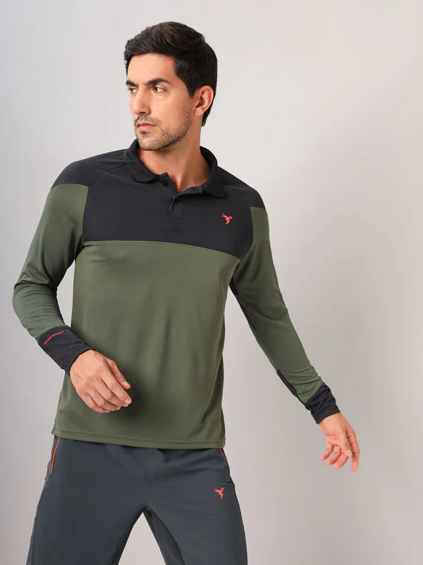 Men Colorblock Slim Fit Polo T-shirt with TECHNO COOL+ - Image 2