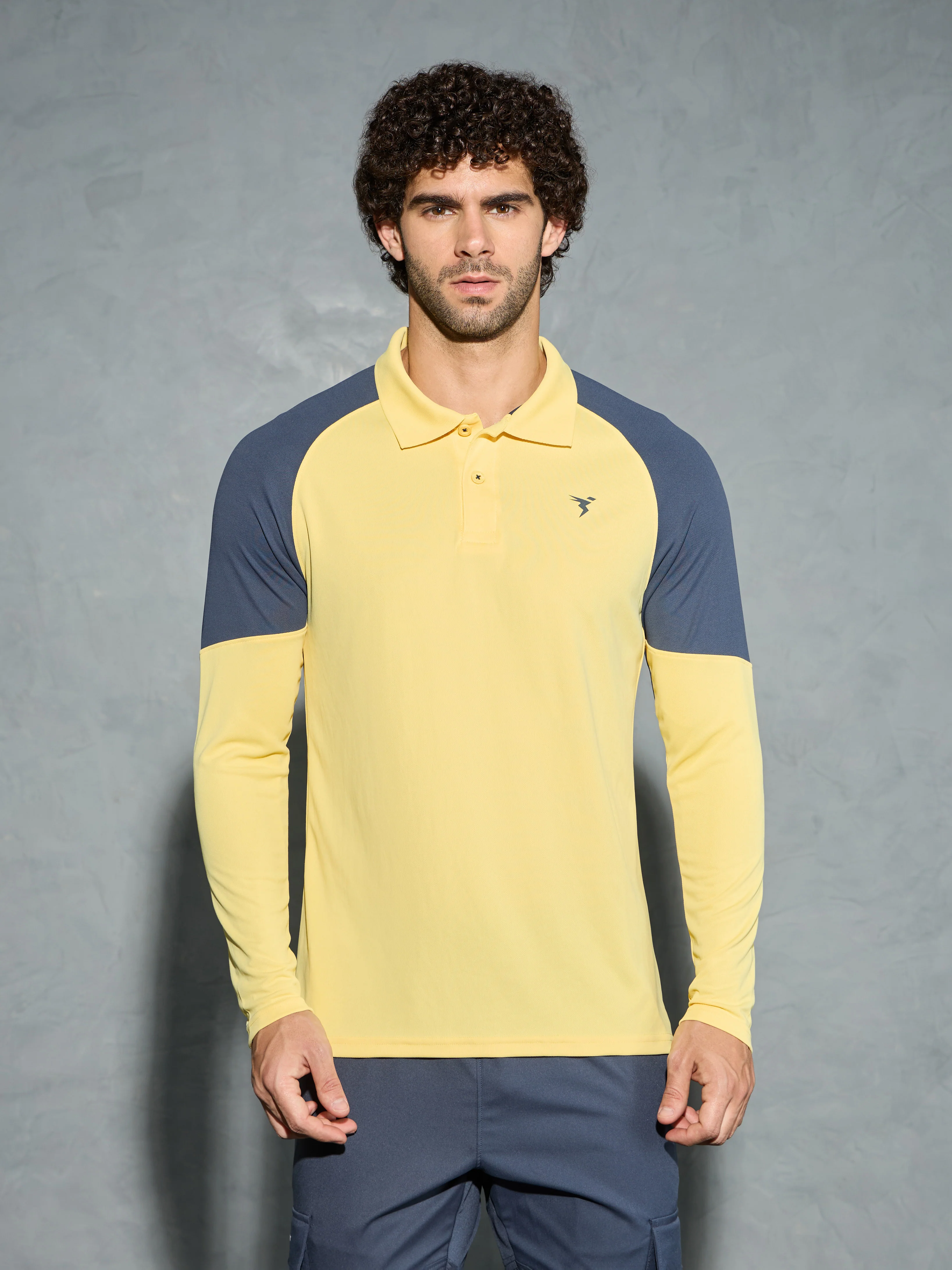 Men Colorblock Slim Fit Polo T-shirt with TECHNO COOL+
