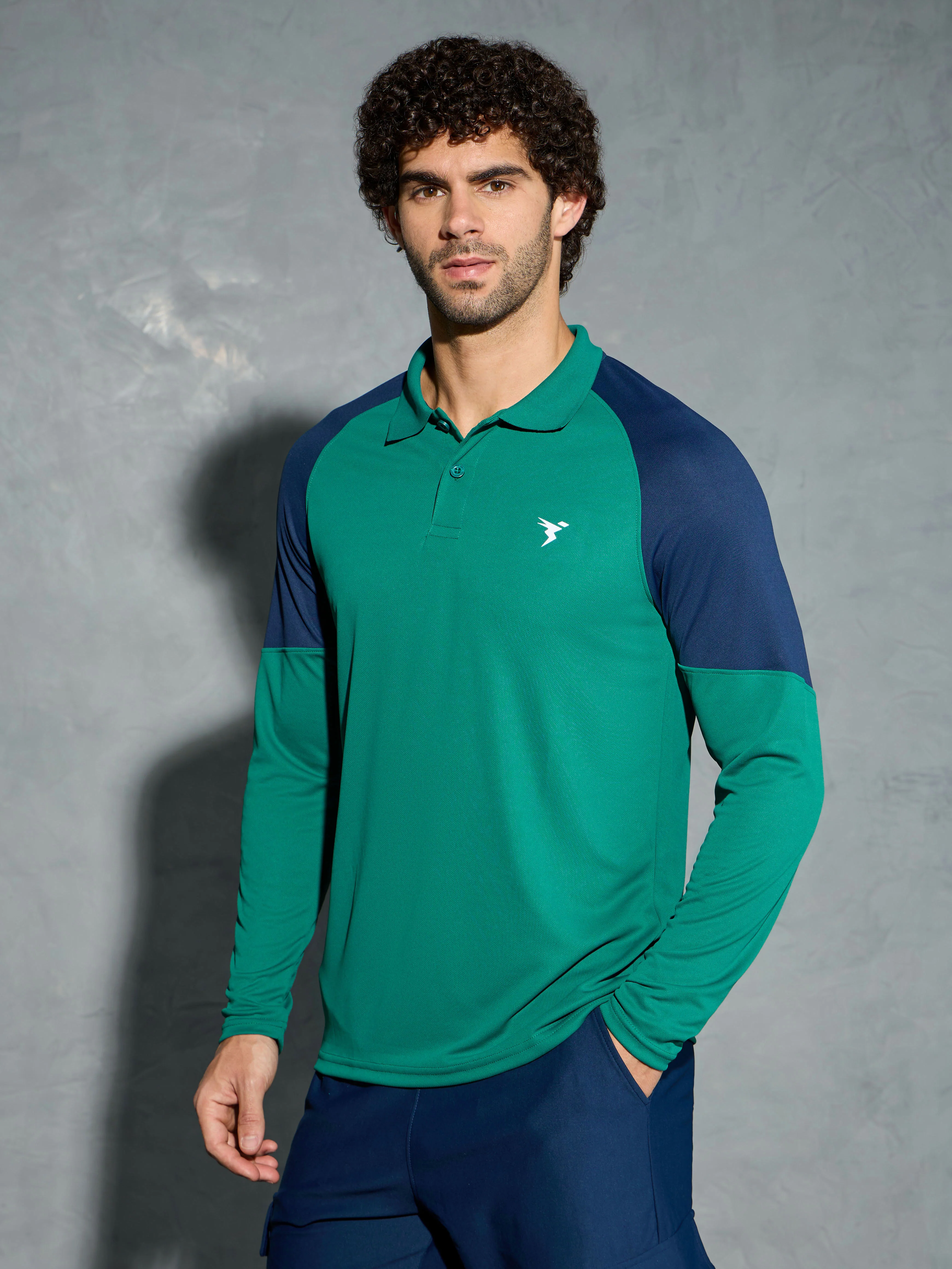 Men Colorblock Slim Fit Polo T-shirt with TECHNO COOL+ - Image 4