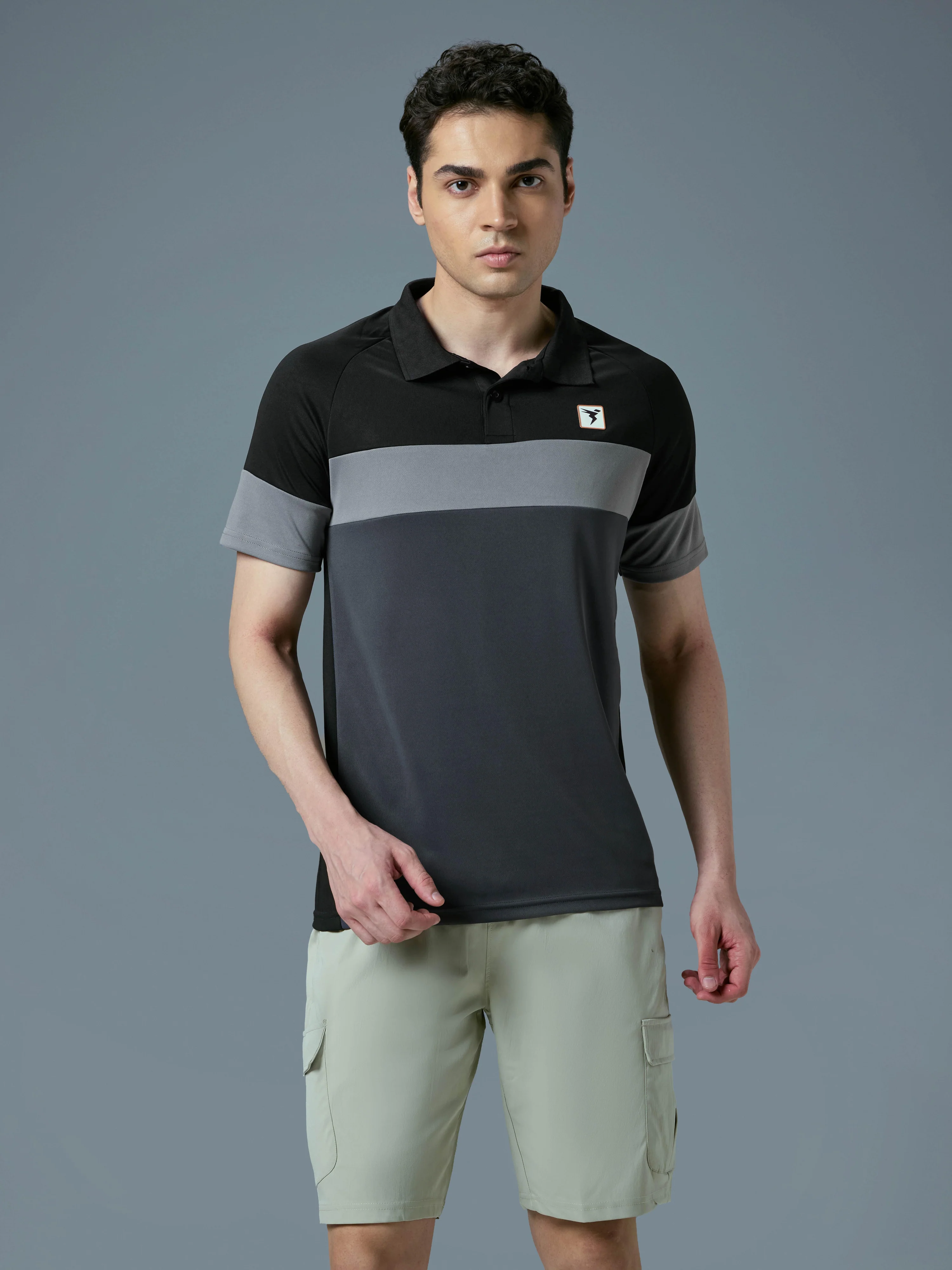 Men Colorblock Slim Fit Polo T-shirt with TECHNO COOL+ - Image 2