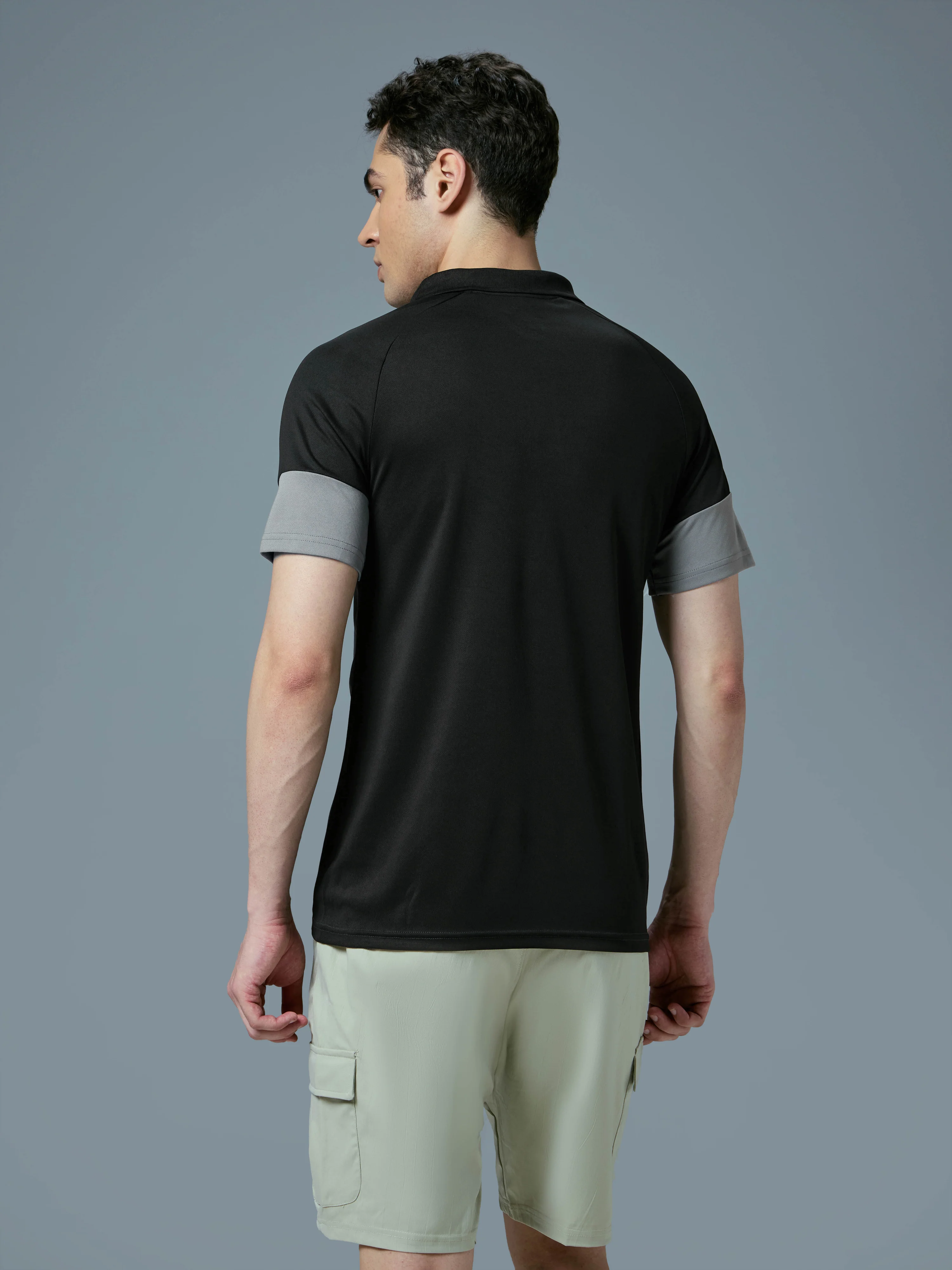Men Colorblock Slim Fit Polo T-shirt with TECHNO COOL+ - Image 3