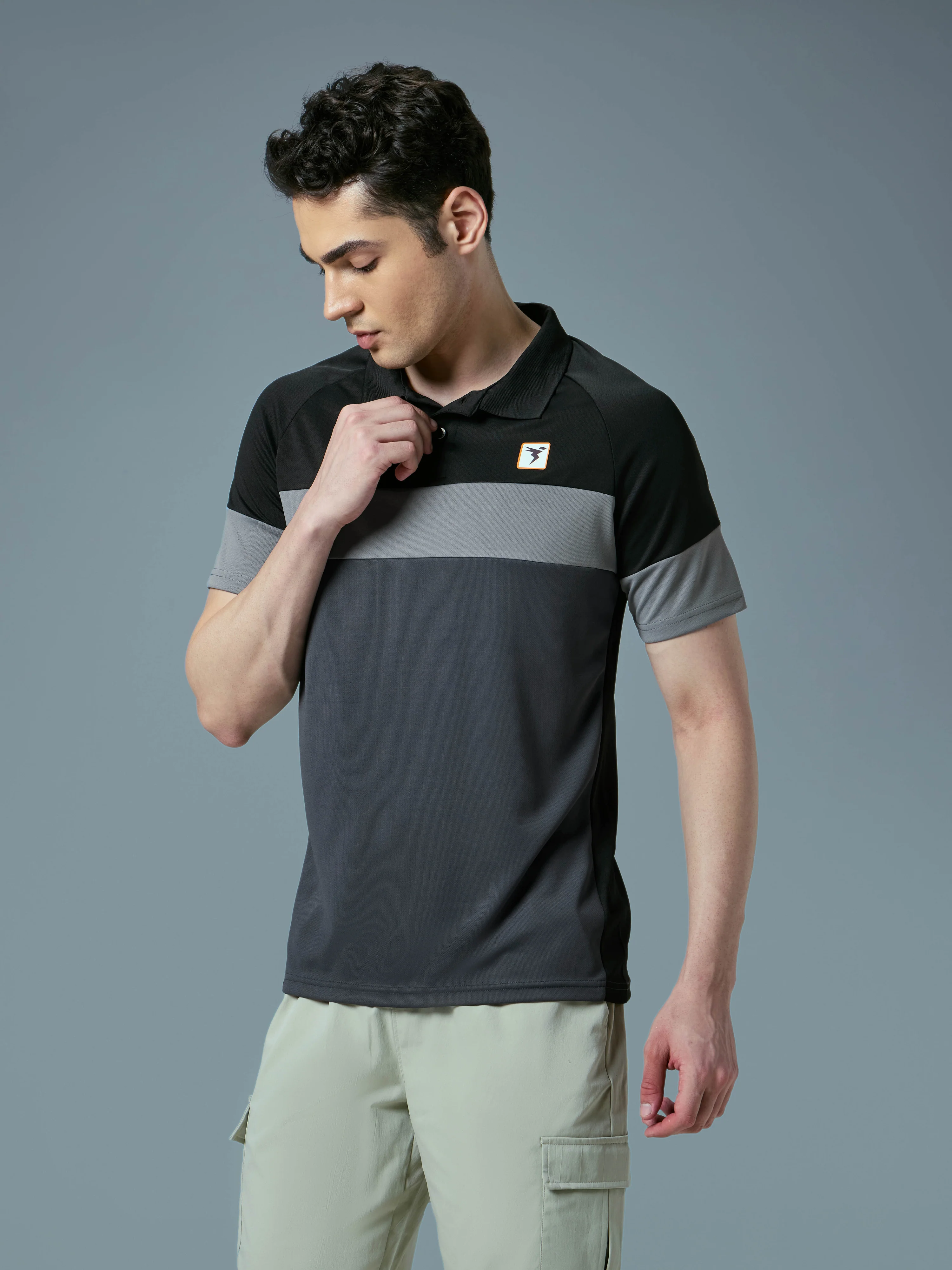 Men Colorblock Slim Fit Polo T-shirt with TECHNO COOL+ - Image 4