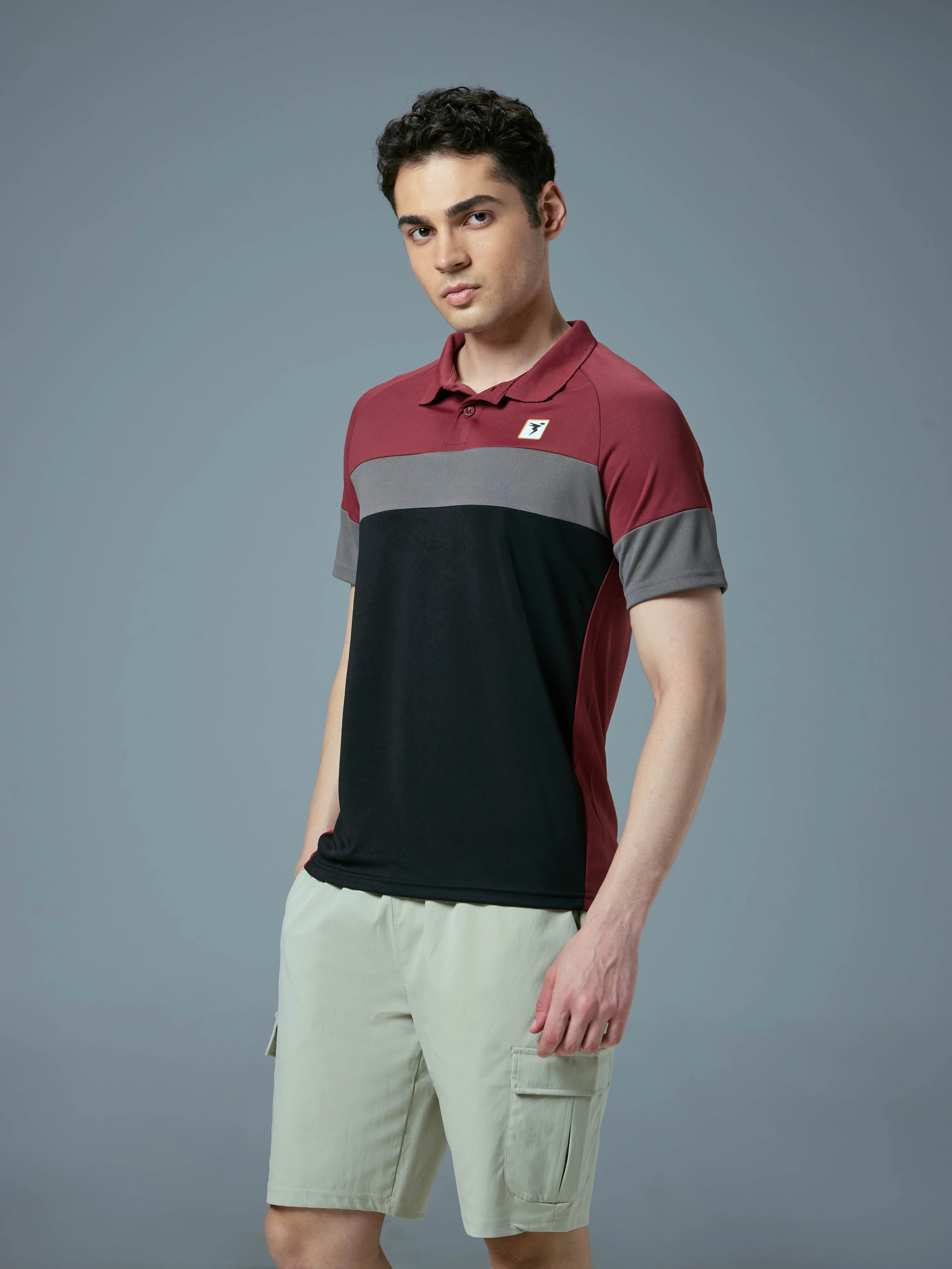 Men Colorblock Slim Fit Polo T-shirt with TECHNO COOL+ - Image 4